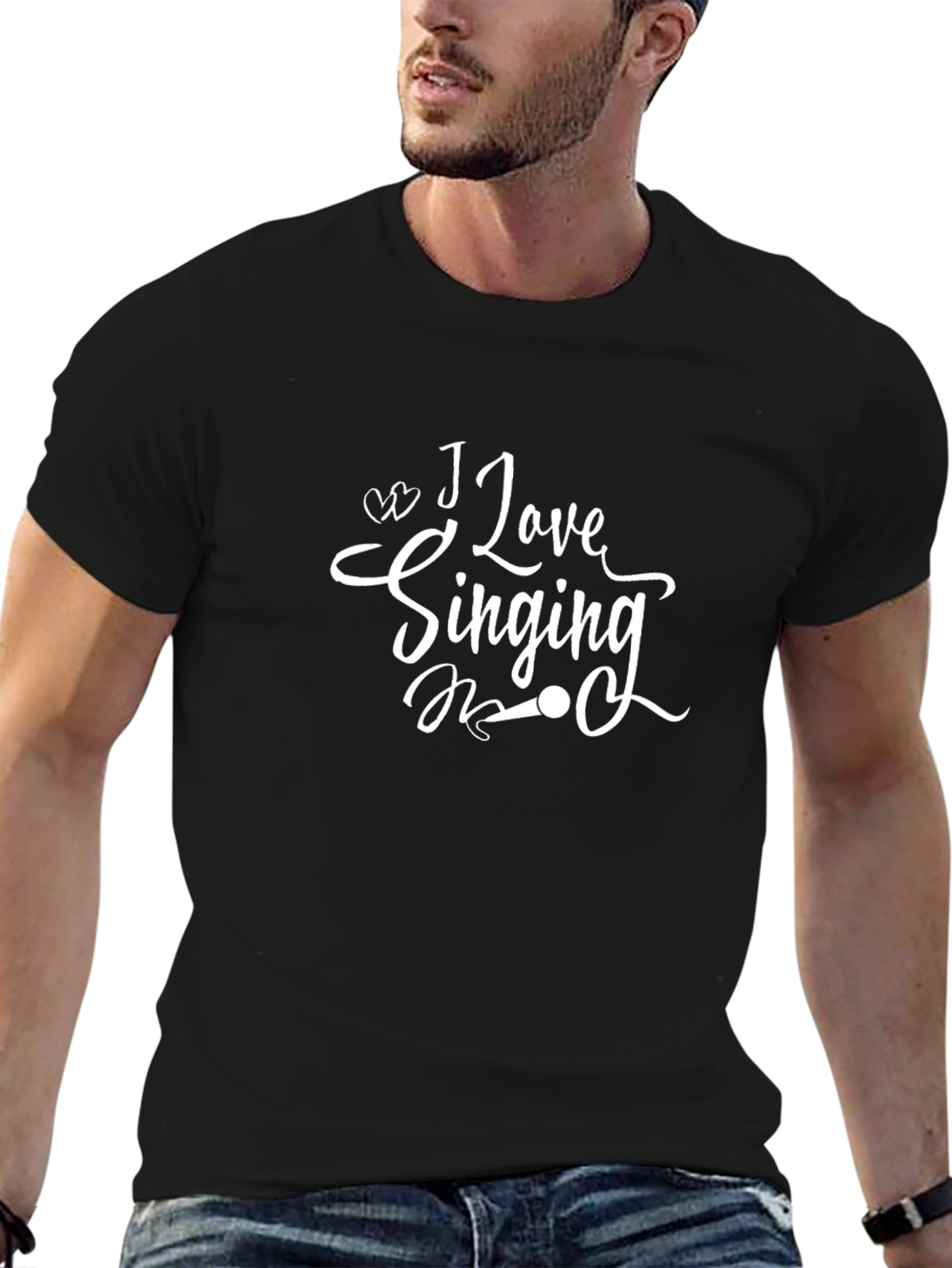 I Love Singing Graphic Tee - Black