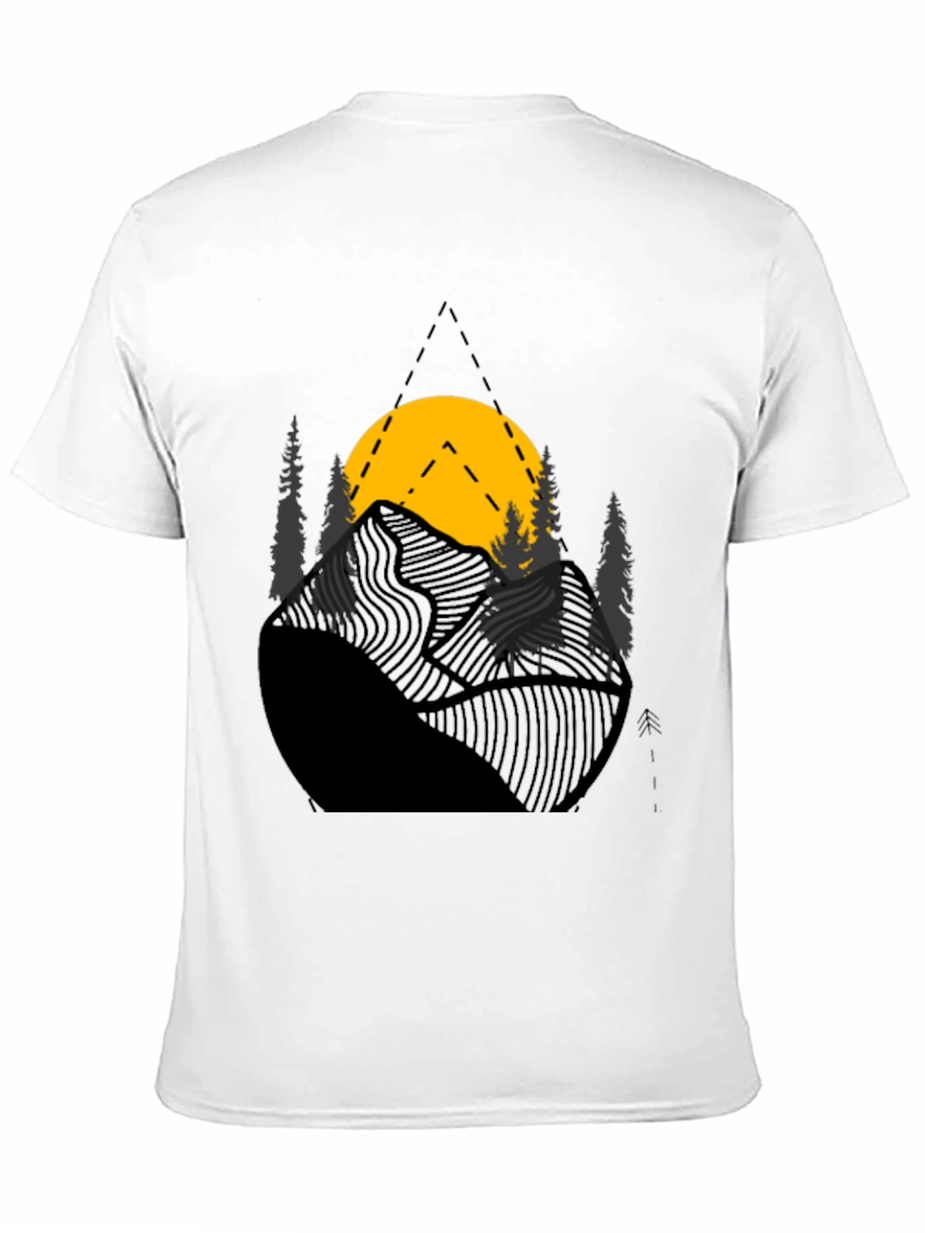 Mountain Sunset Graphic Tee - Black Cotton Blend