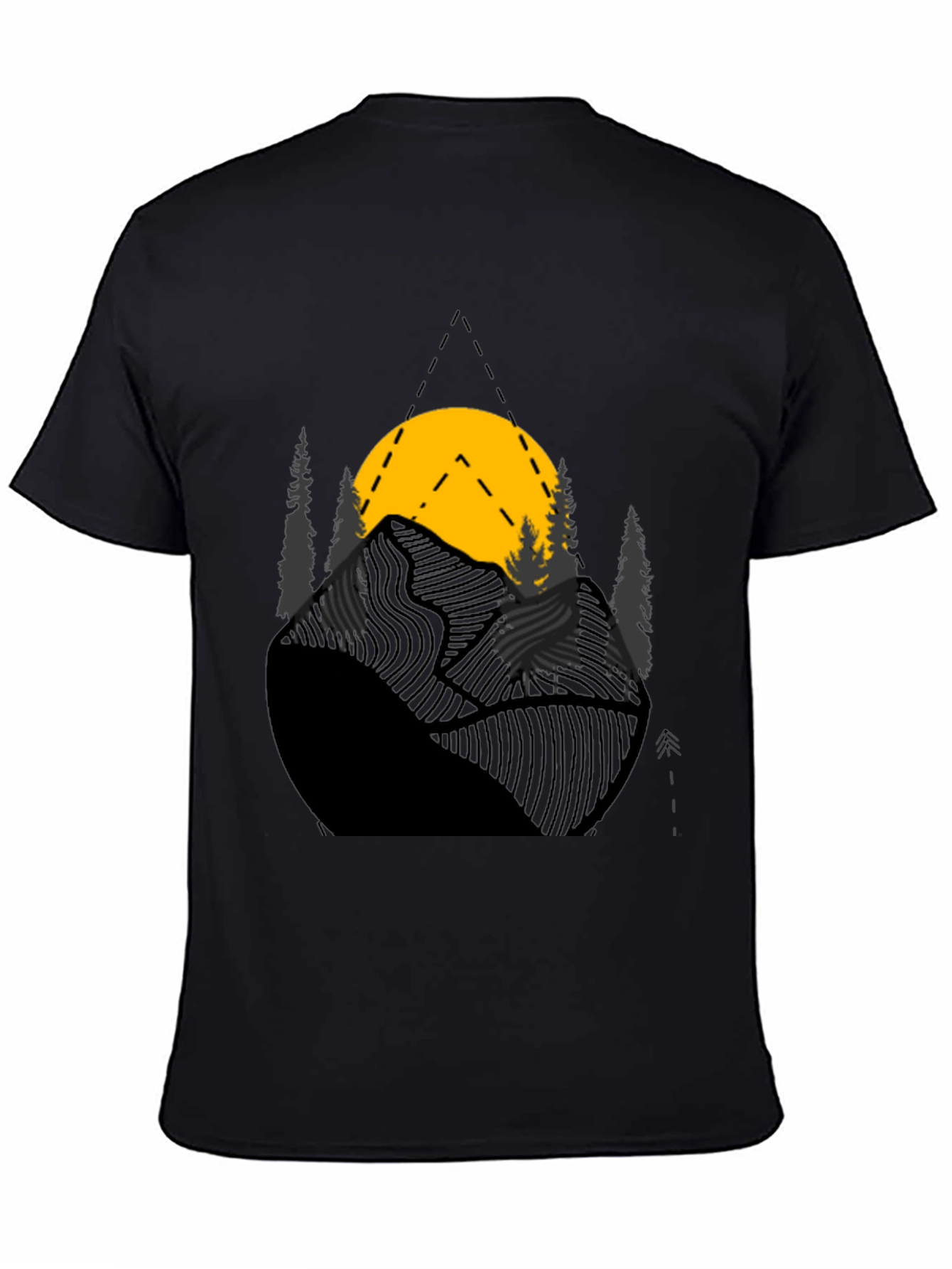 Mountain Sunset Graphic Tee - Black Cotton Blend