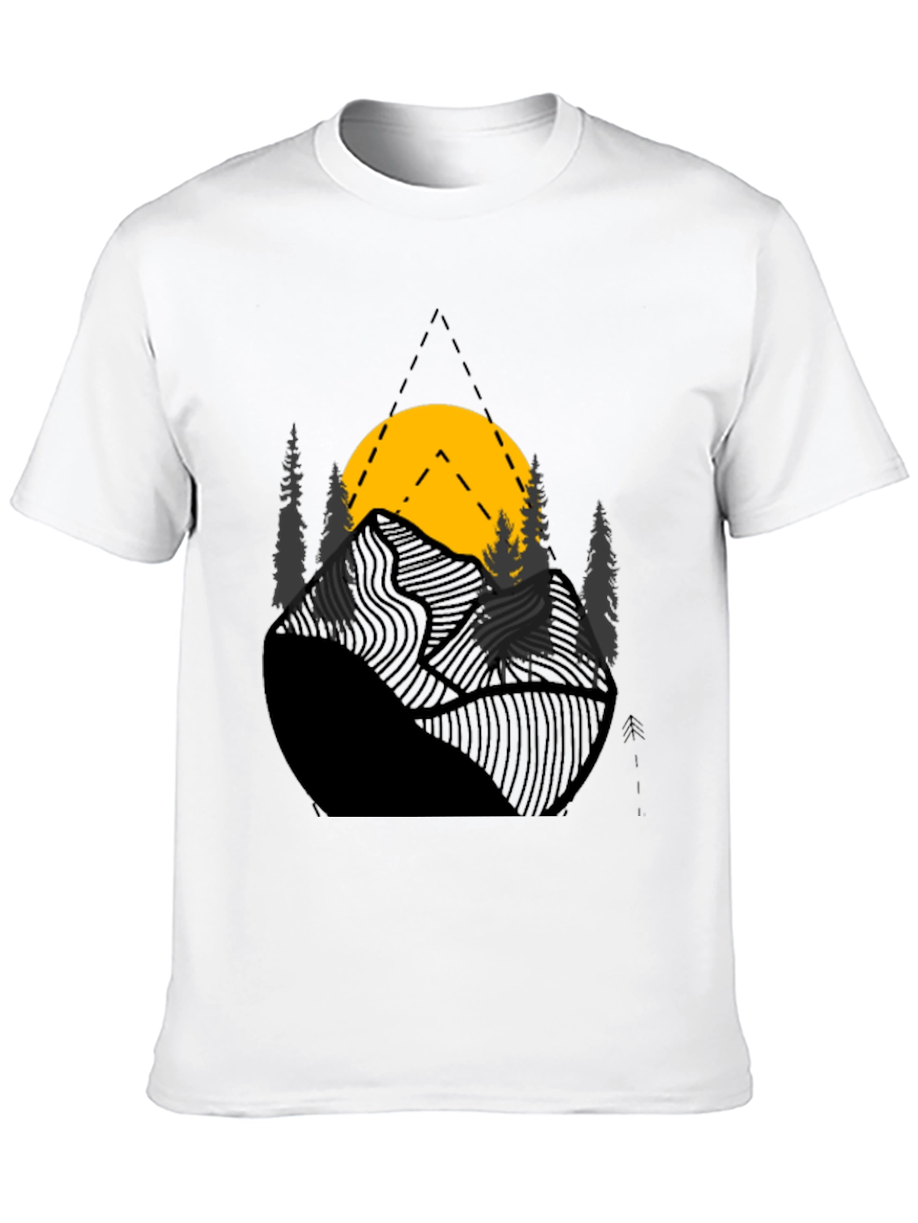 Mountain Sunset Graphic Tee - Black Cotton Blend
