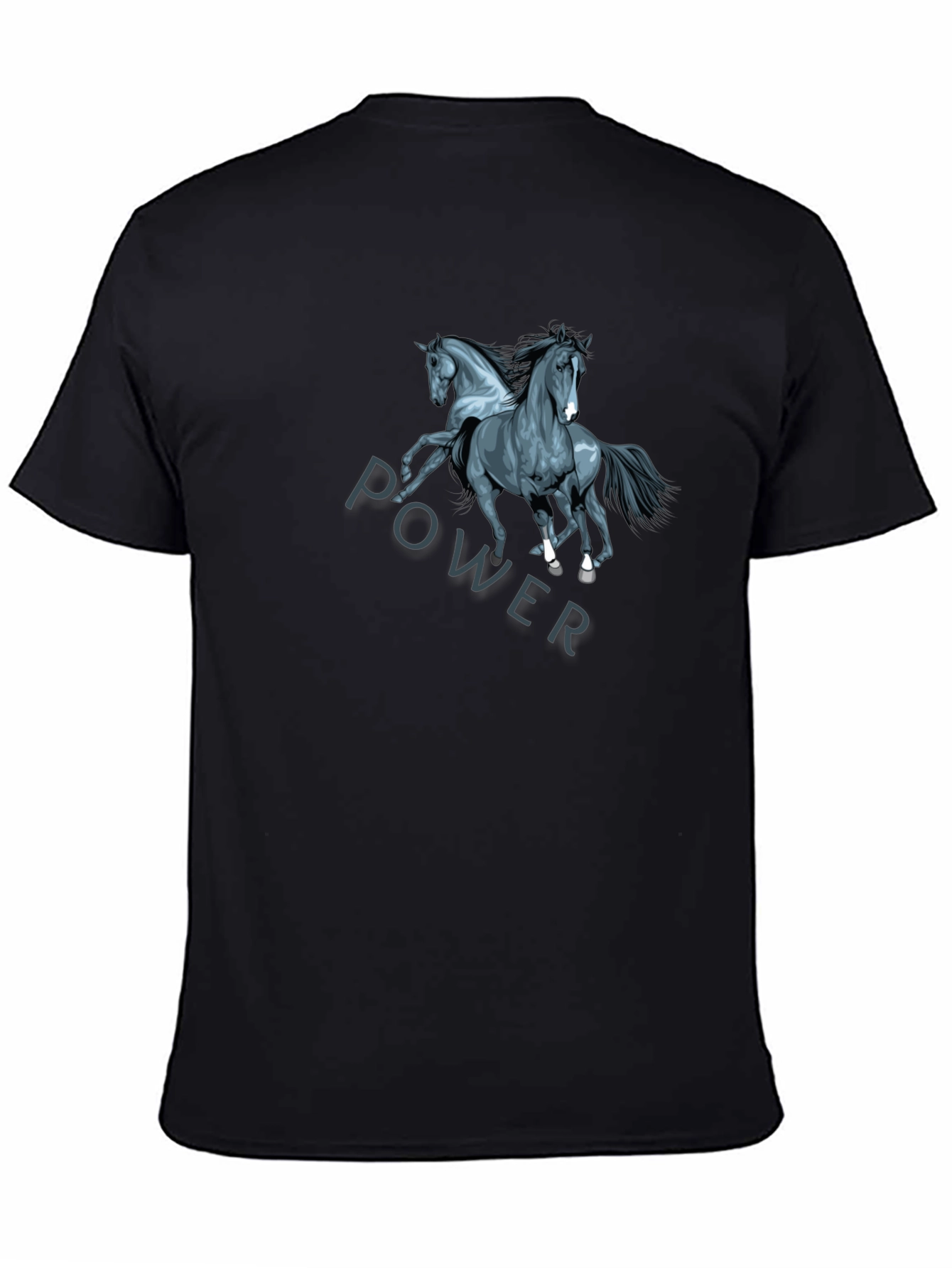 Power Horse Graphic Tee - Black Cotton T-Shirt