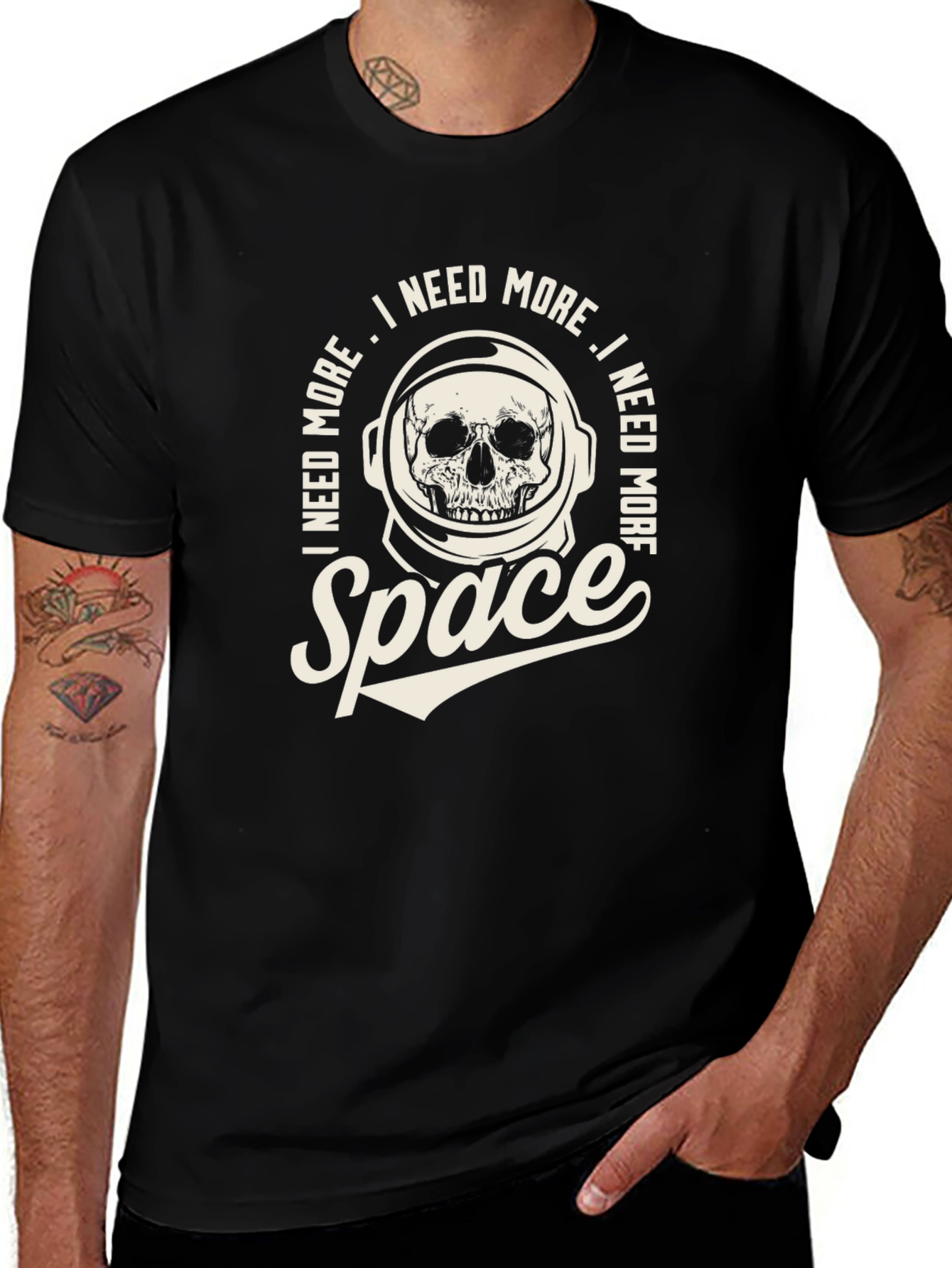 I Need More Space T-Shirt - Astronaut Skull