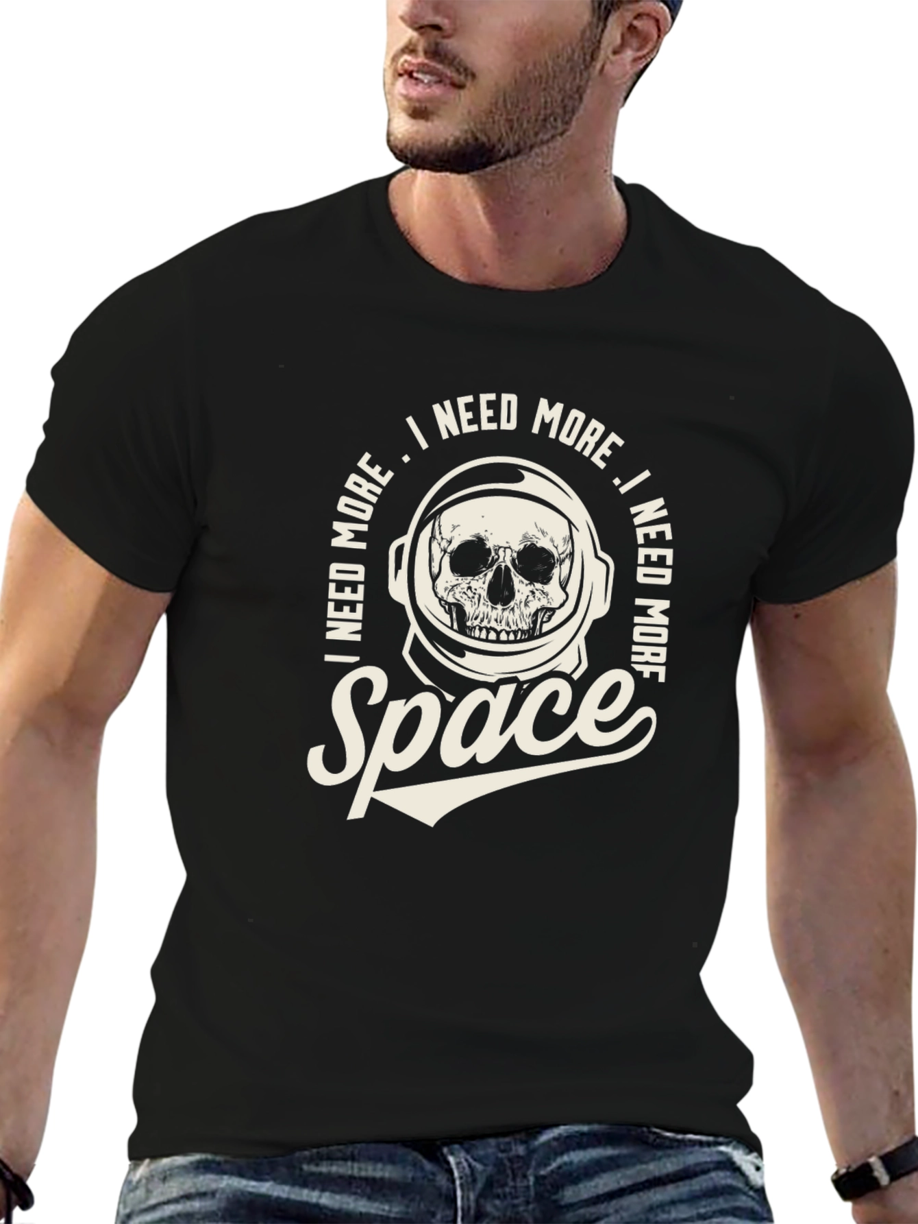 I Need More Space T-Shirt - Astronaut Skull
