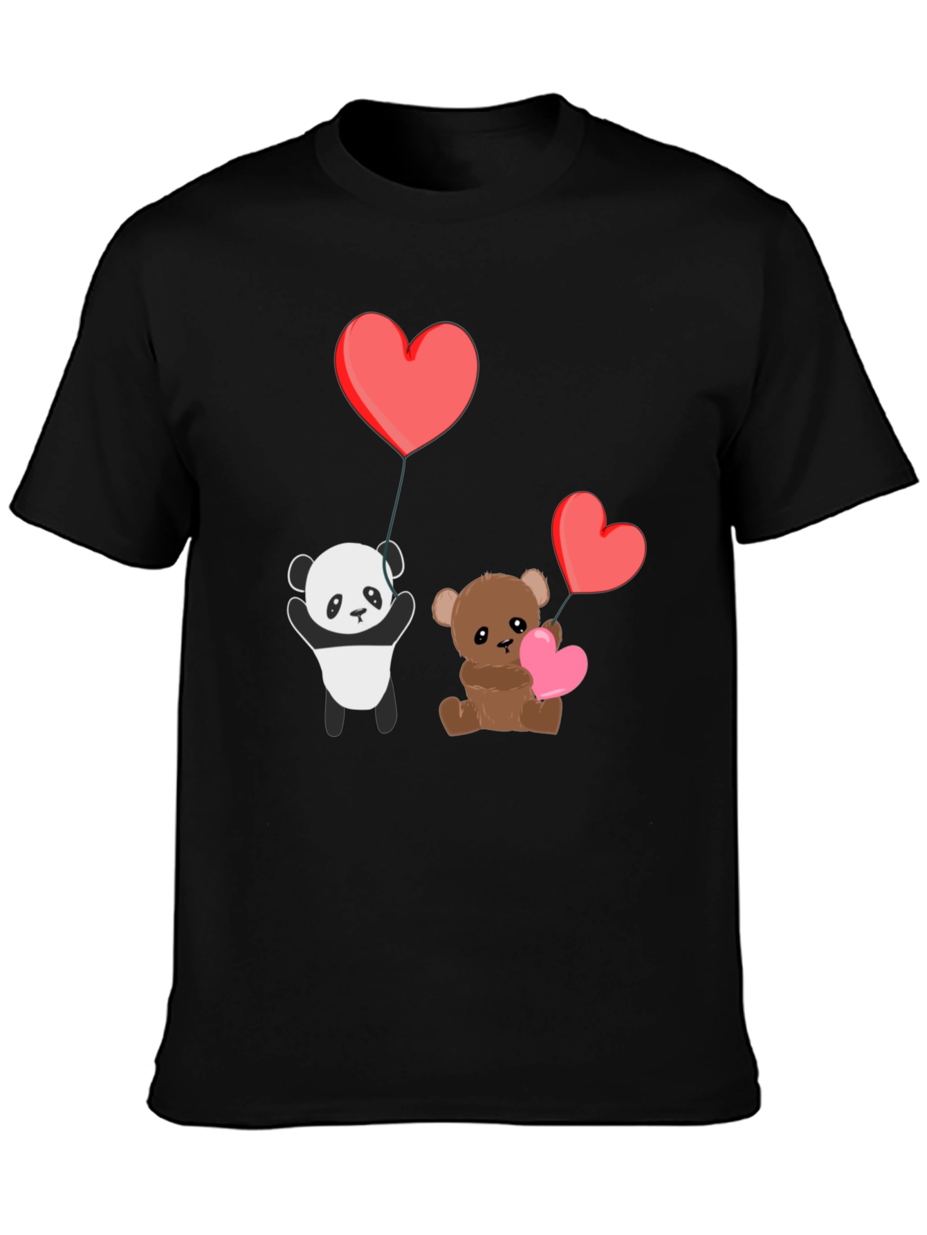 Cute Panda & Teddy Bear Valentines T-Shirt