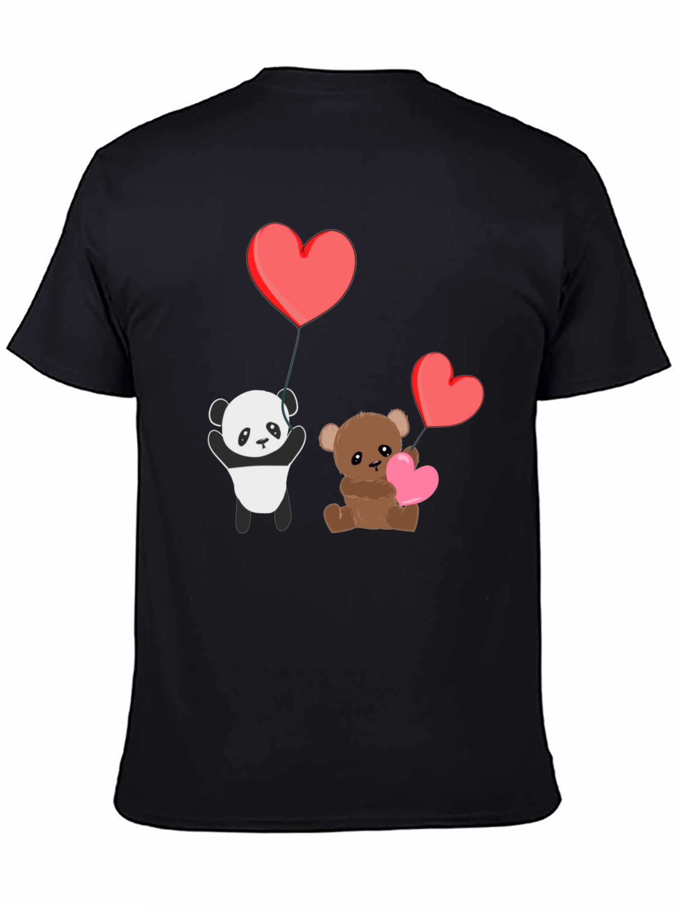 Cute Panda & Teddy Bear Valentines T-Shirt
