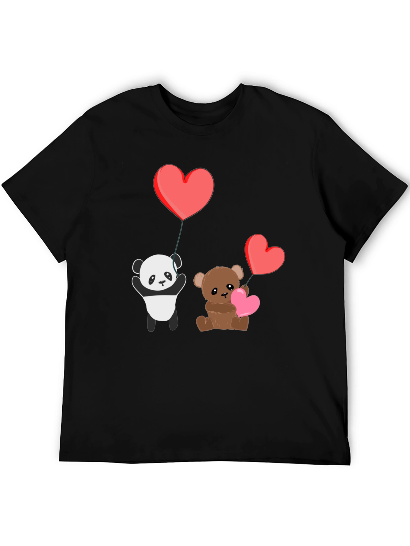 Cute Panda & Teddy Bear Valentines T-Shirt