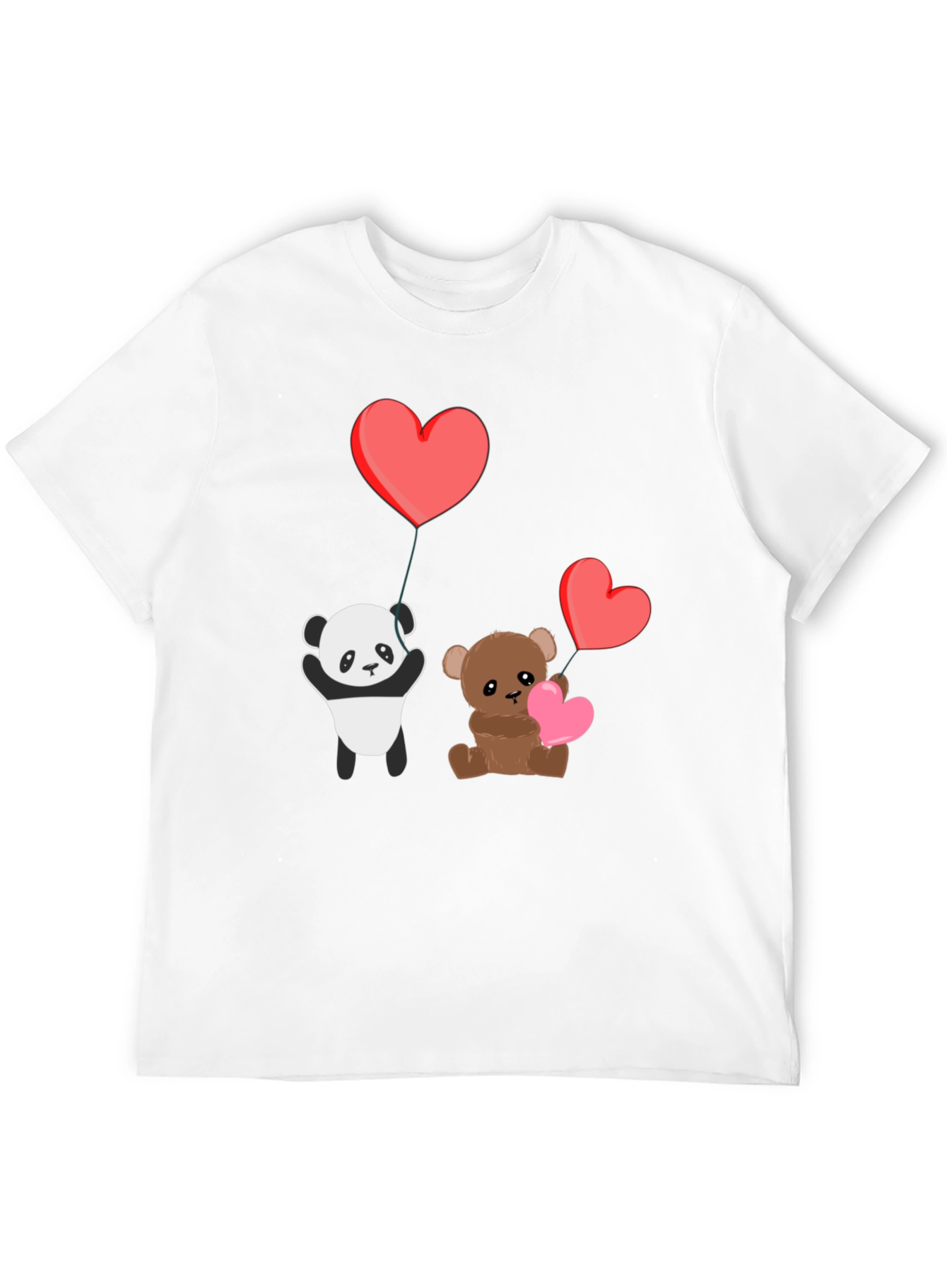 Cute Panda & Teddy Bear Valentines T-Shirt