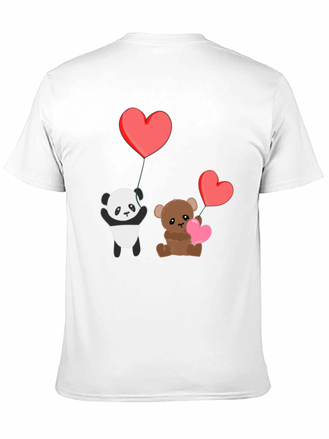 Cute Panda & Teddy Bear Valentines T-Shirt