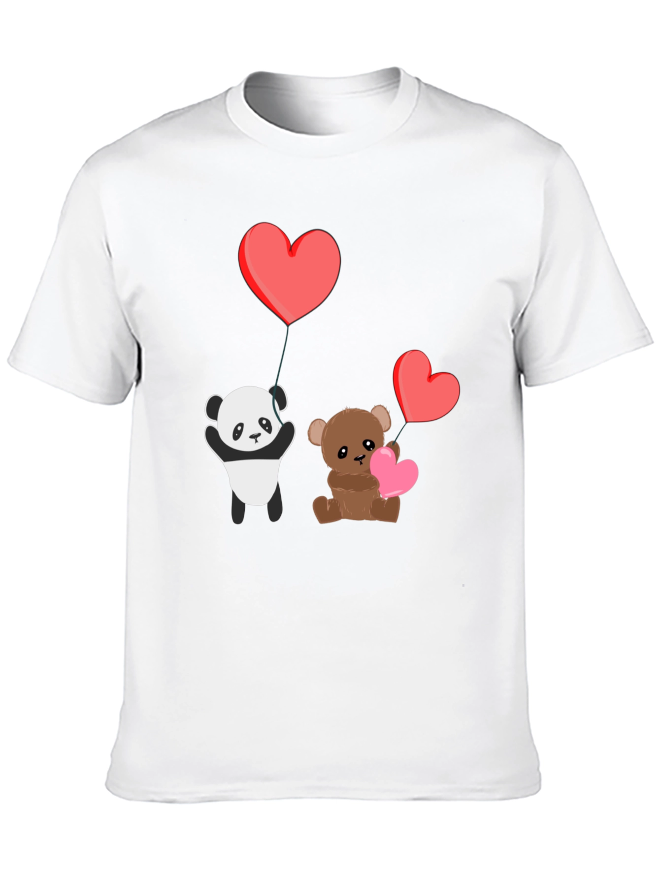 Cute Panda & Teddy Bear Valentines T-Shirt