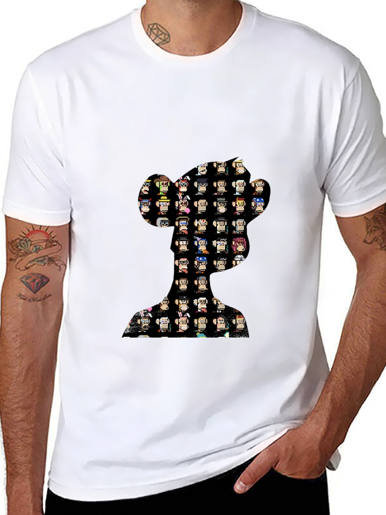 Bored Ape Black T-Shirt - Crypto Punk Style