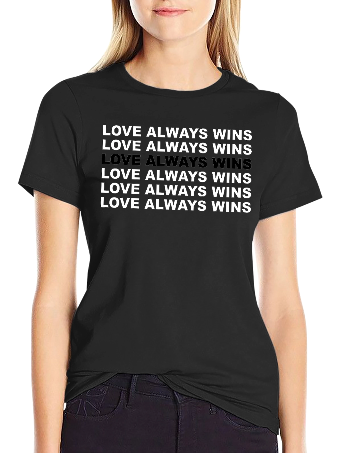 Love Always Wins Graphic Tee - Black