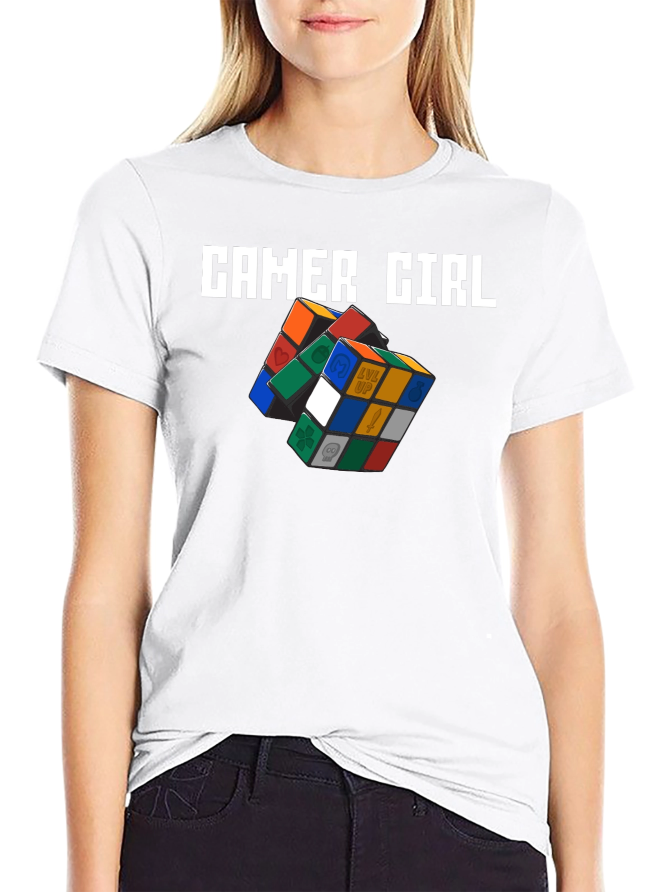 Gamer Girl Rubiks Cube T-Shirt - Fun & Stylish