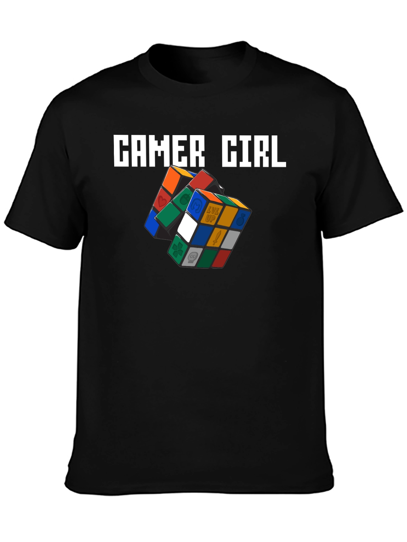 Gamer Girl Rubiks Cube T-Shirt - Fun & Stylish
