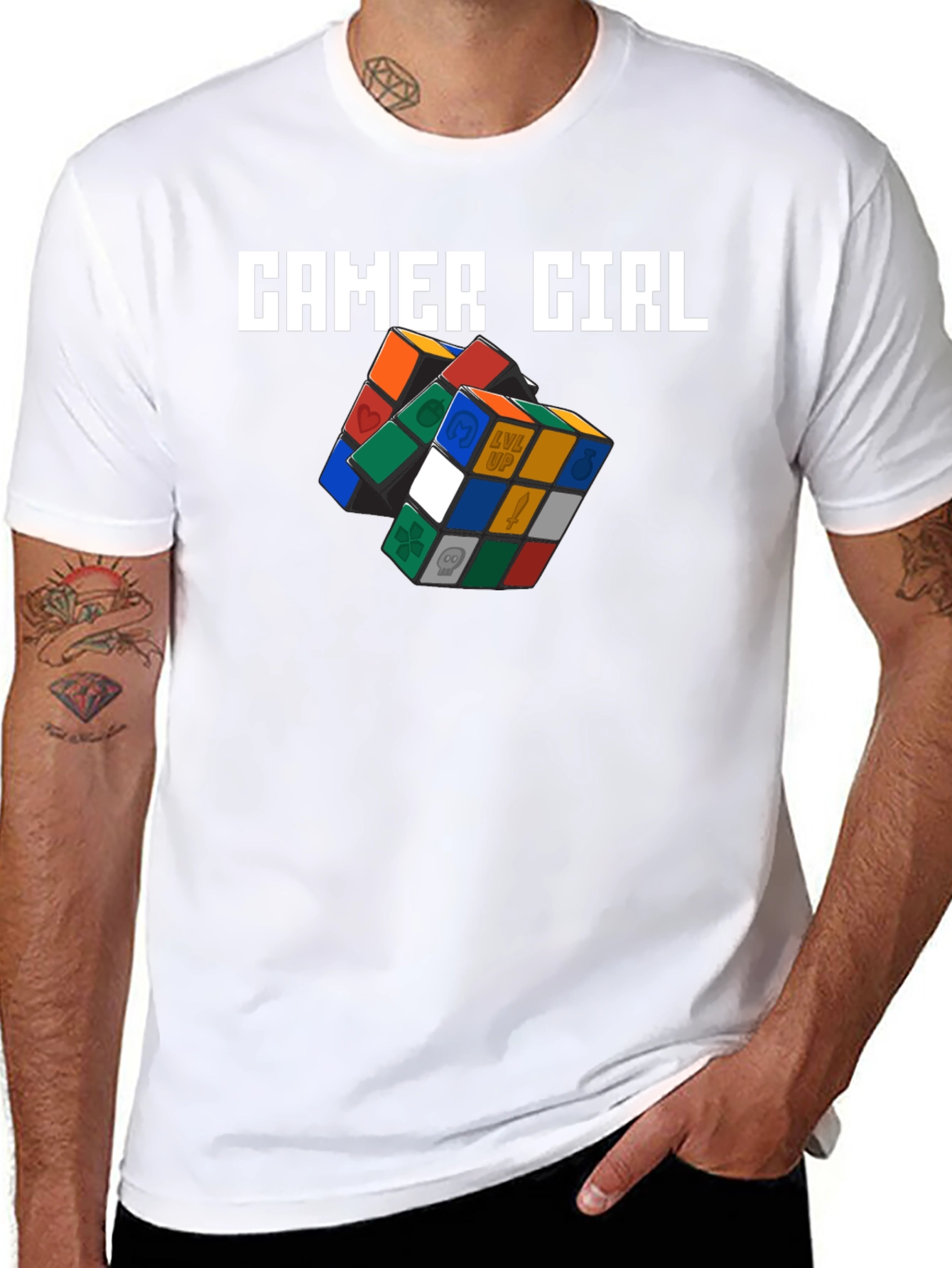 Gamer Girl Rubiks Cube T-Shirt - Fun & Stylish