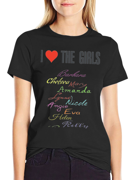 I Heart The Girls T-Shirt - Personalized Names Tee