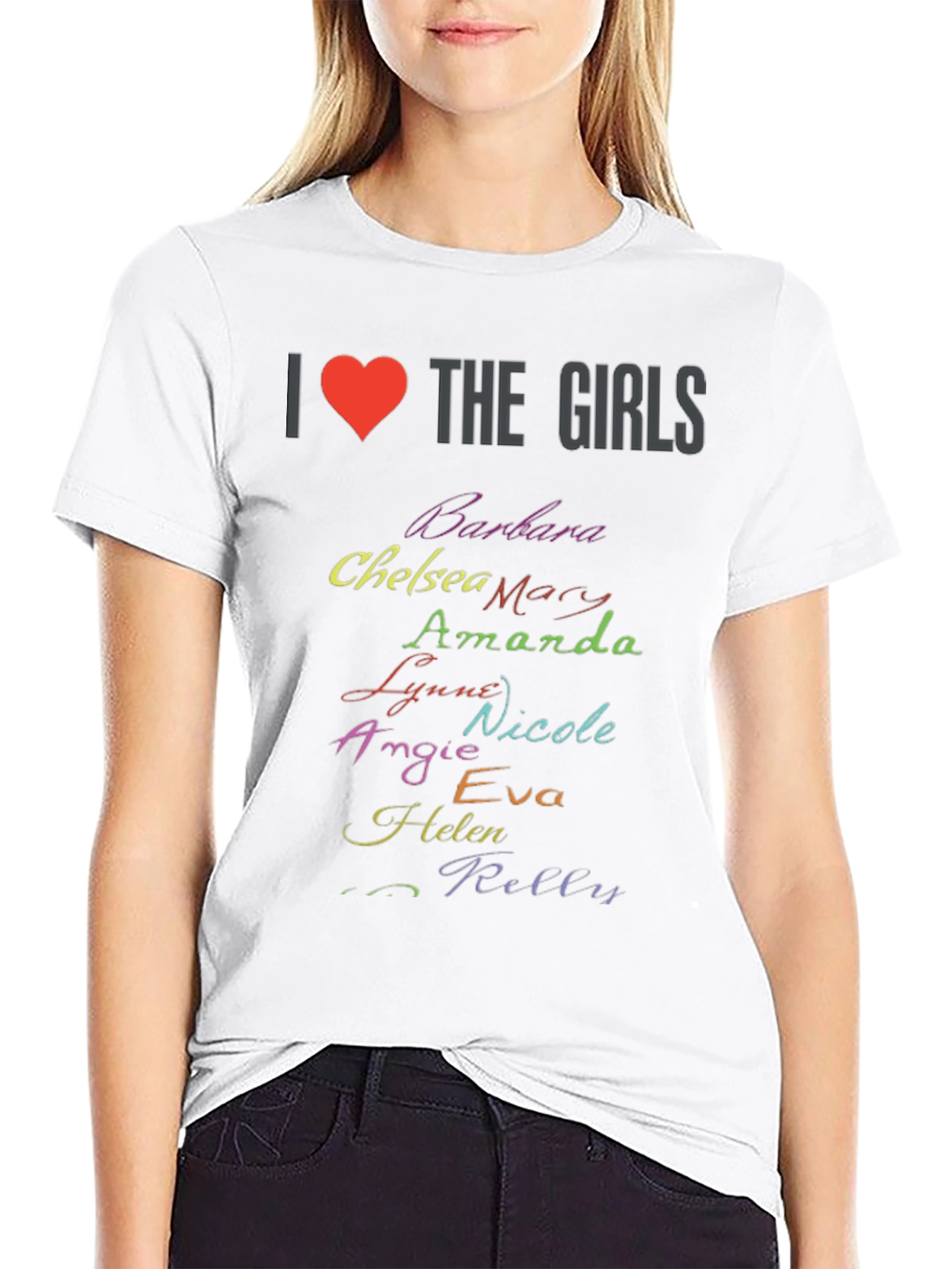 I Heart The Girls T-Shirt - Personalized Names Tee