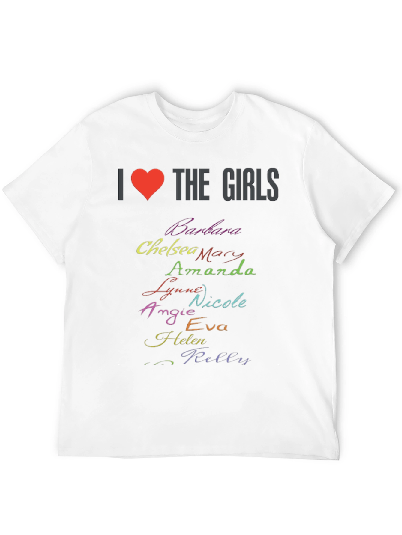 I Heart The Girls T-Shirt - Personalized Names Tee