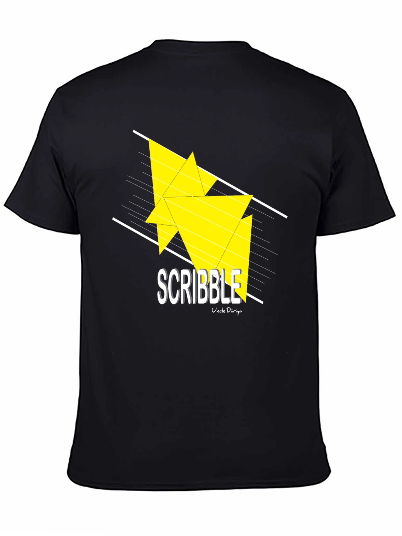 Scribble Design Black Cotton T-Shirt