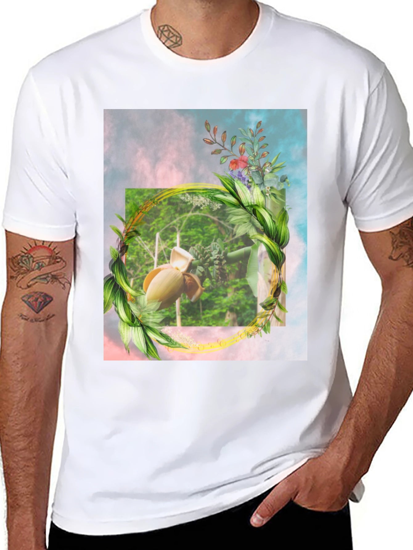 Botanical Banana Blossom Graphic T-Shirt