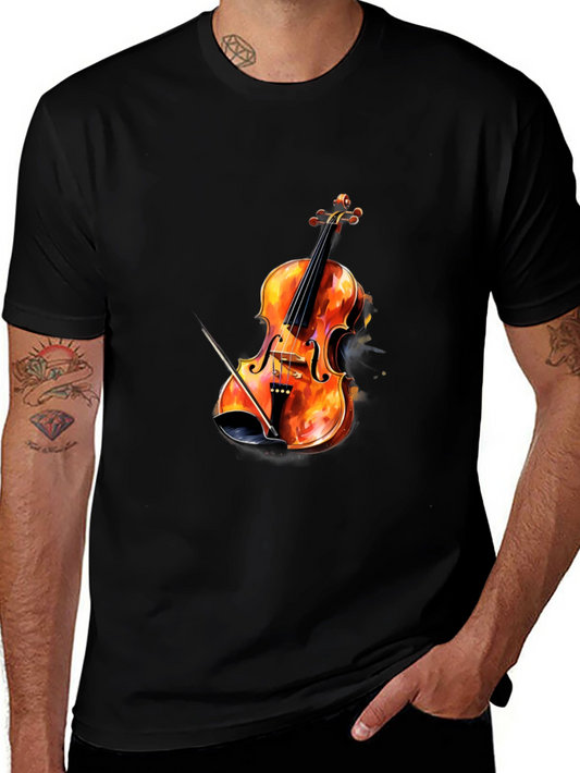 Fiery Violin Graphic Tee - Musicians Style