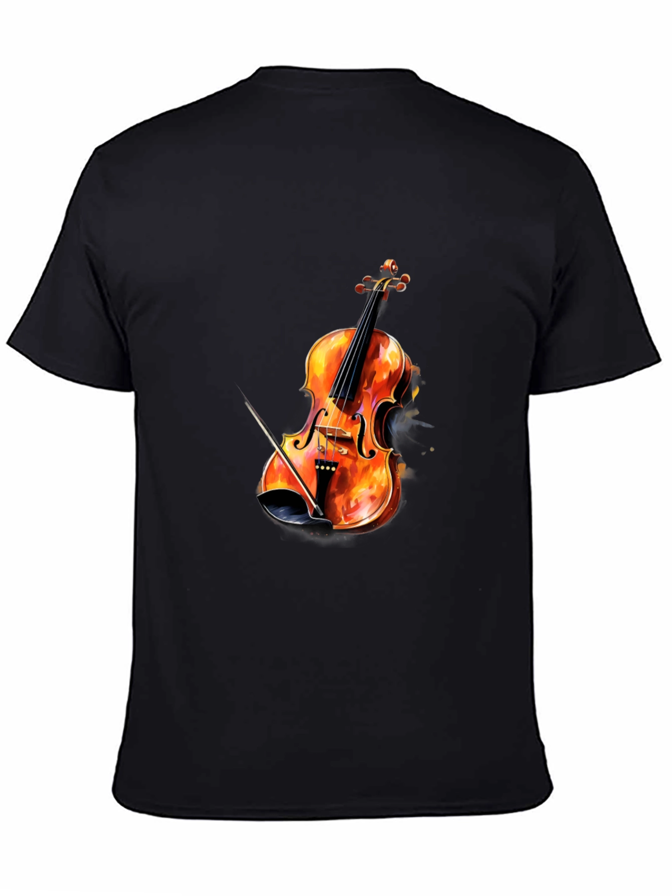 Fiery Violin Graphic Tee - Musicians Style