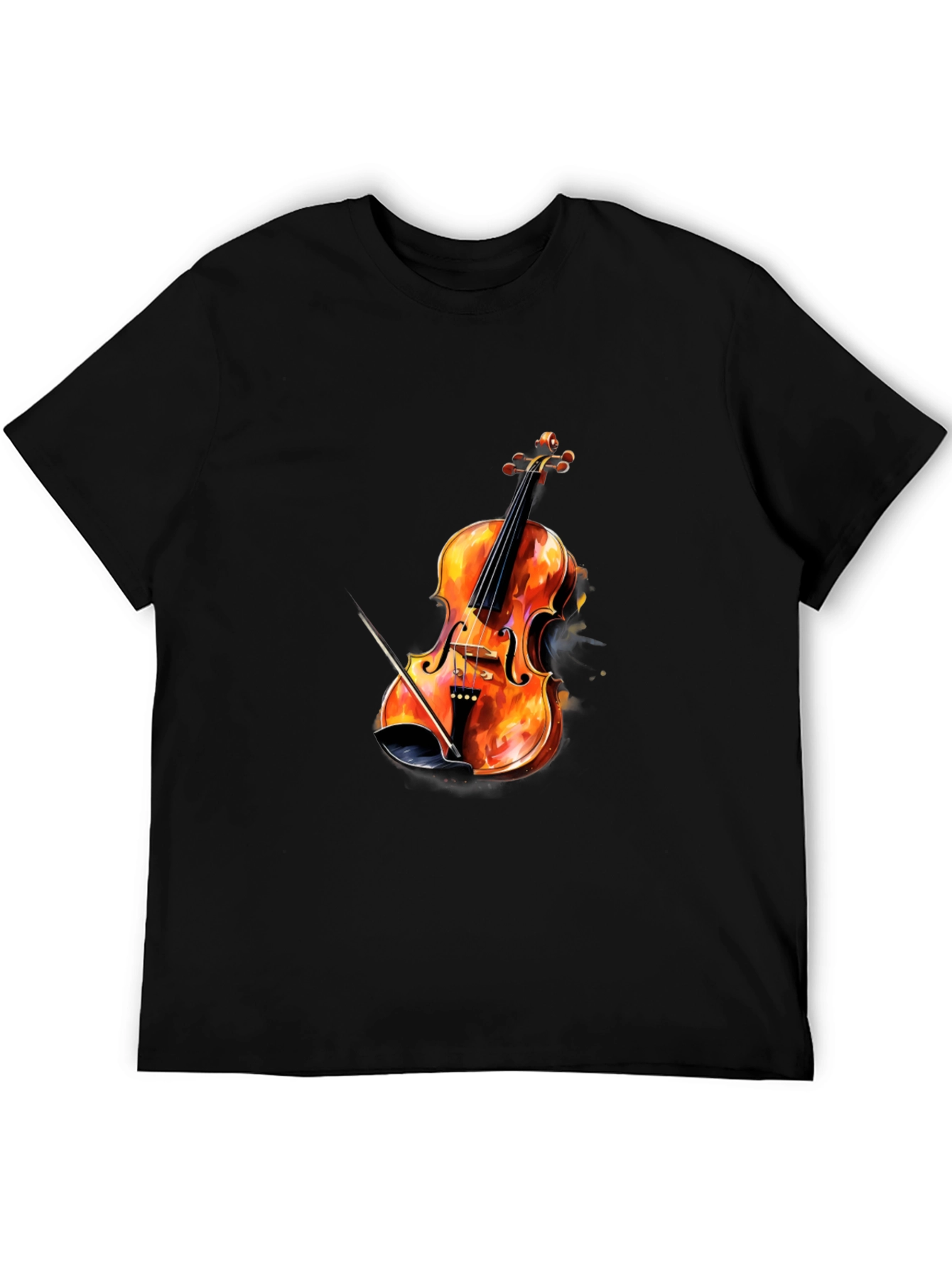 Fiery Violin Graphic Tee - Musicians Style