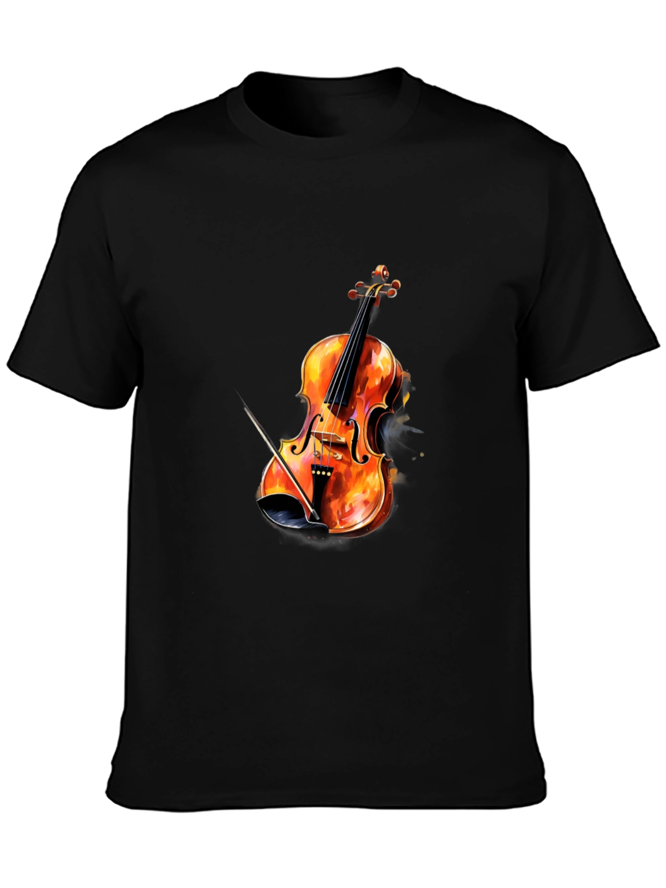 Fiery Violin Graphic Tee - Musicians Style