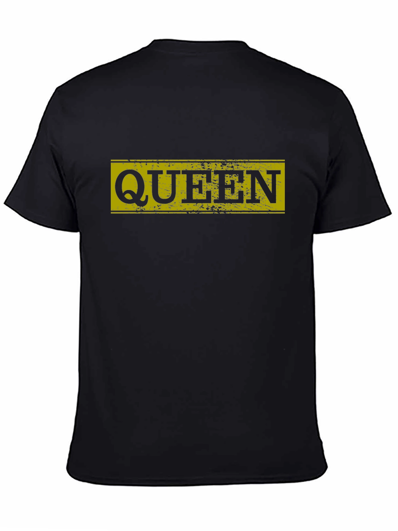 Queen Distressed Graphic Tee - Black Cotton T-Shirt