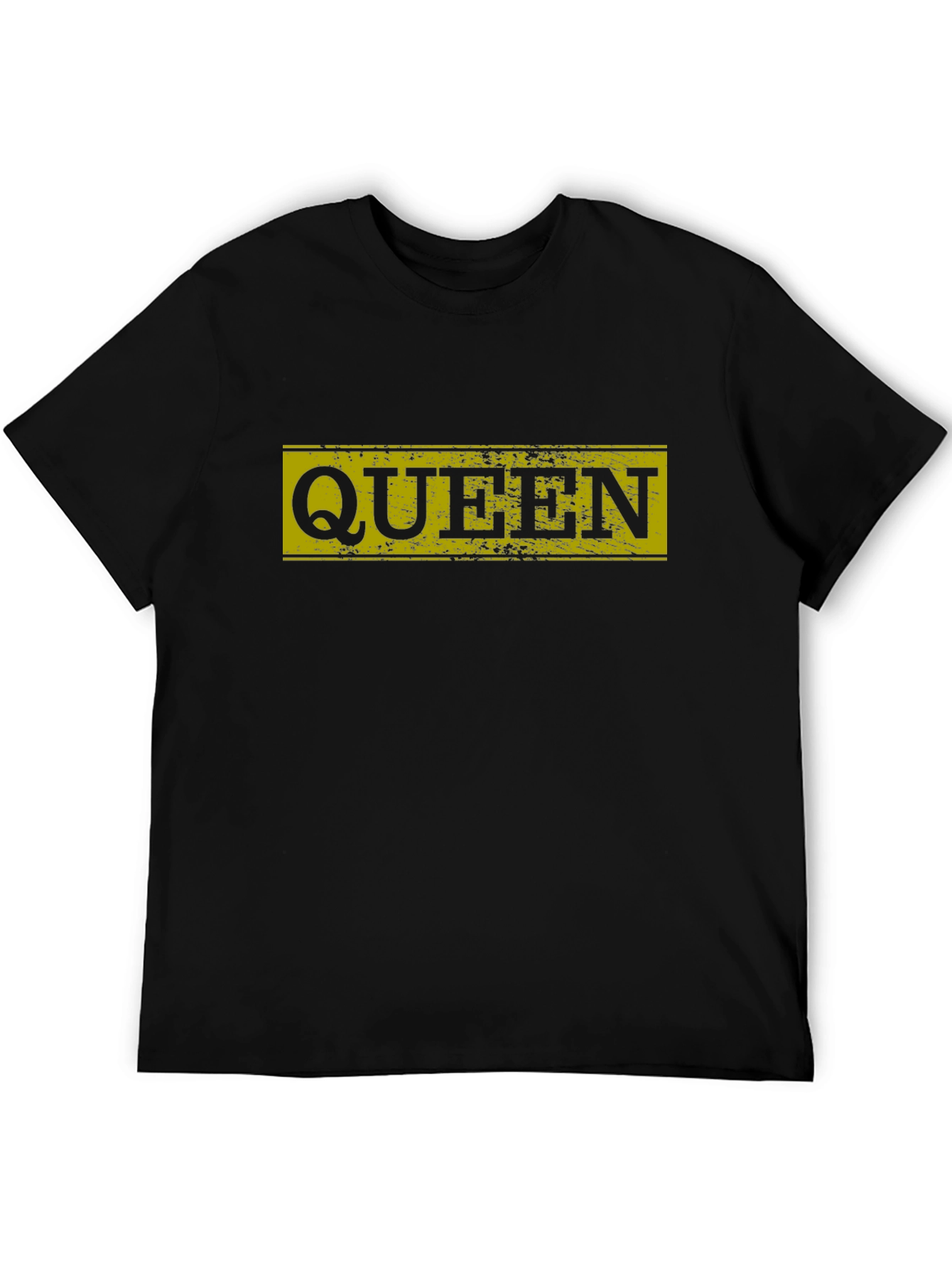 Queen Distressed Graphic Tee - Black Cotton T-Shirt