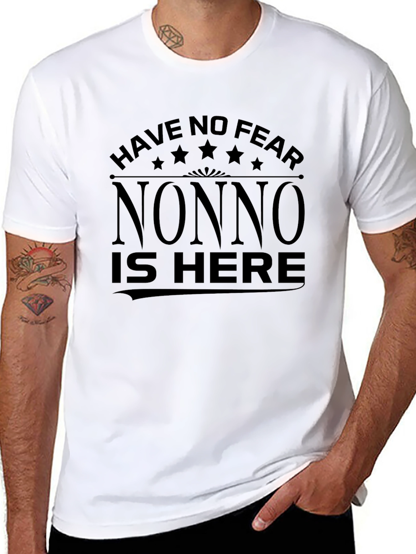 Have No Fear Nonno Is Here T-Shirt - Black