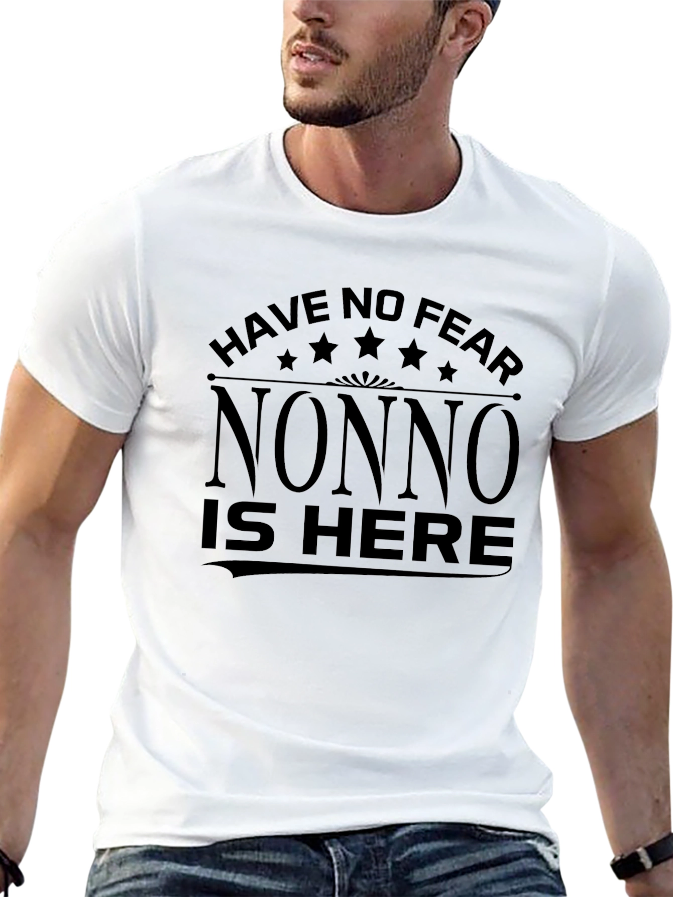 Have No Fear Nonno Is Here T-Shirt - Black