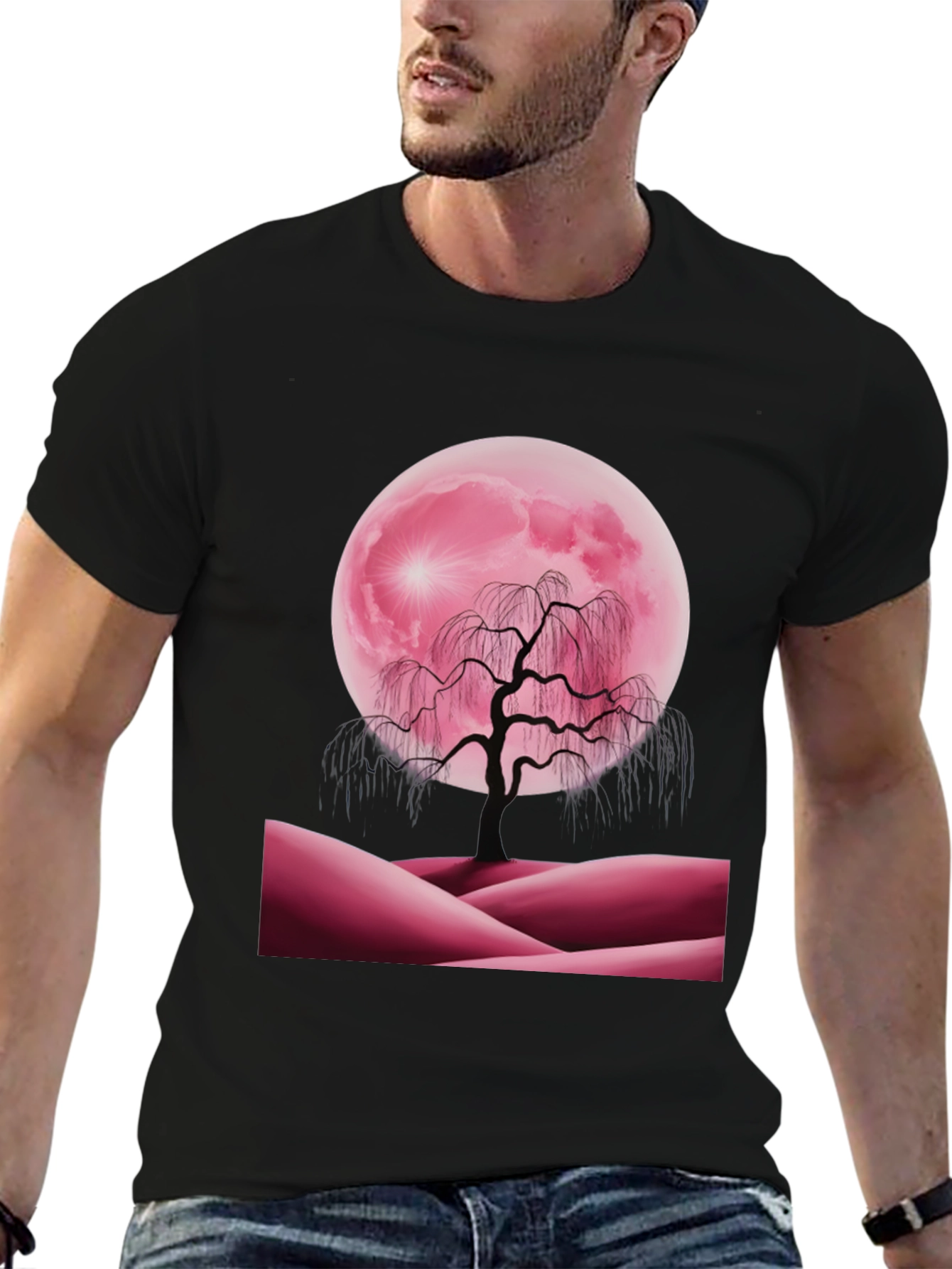 Pink Moon Tree Graphic Tee