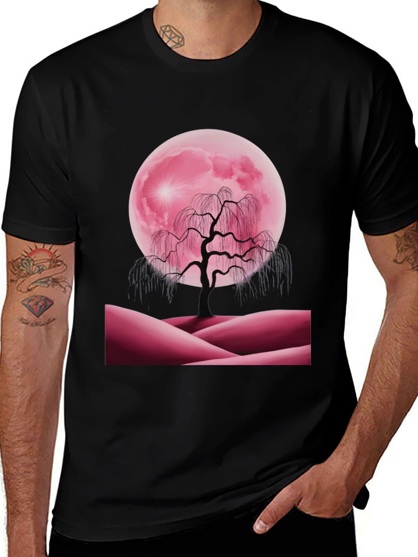 Pink Moon Tree Graphic Tee