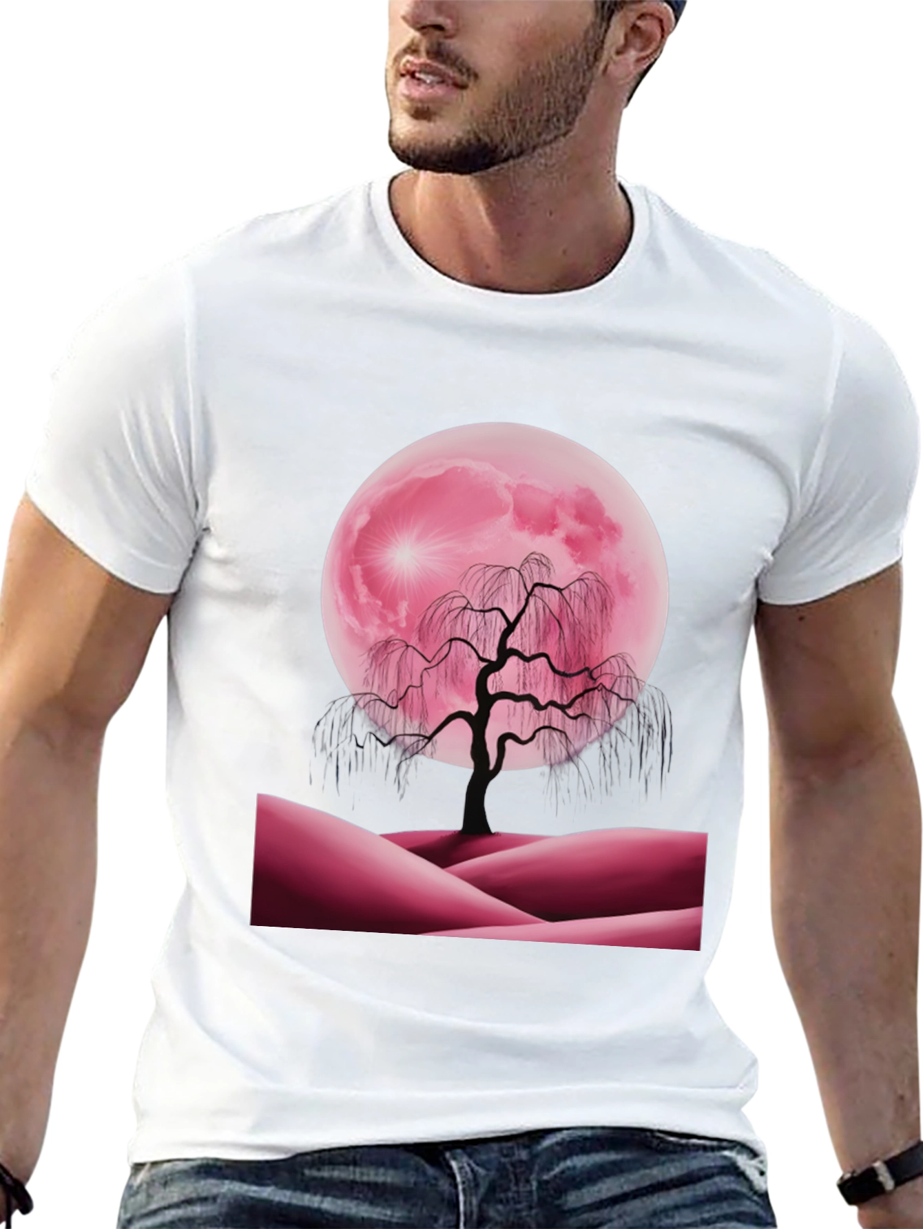 Pink Moon Tree Graphic Tee