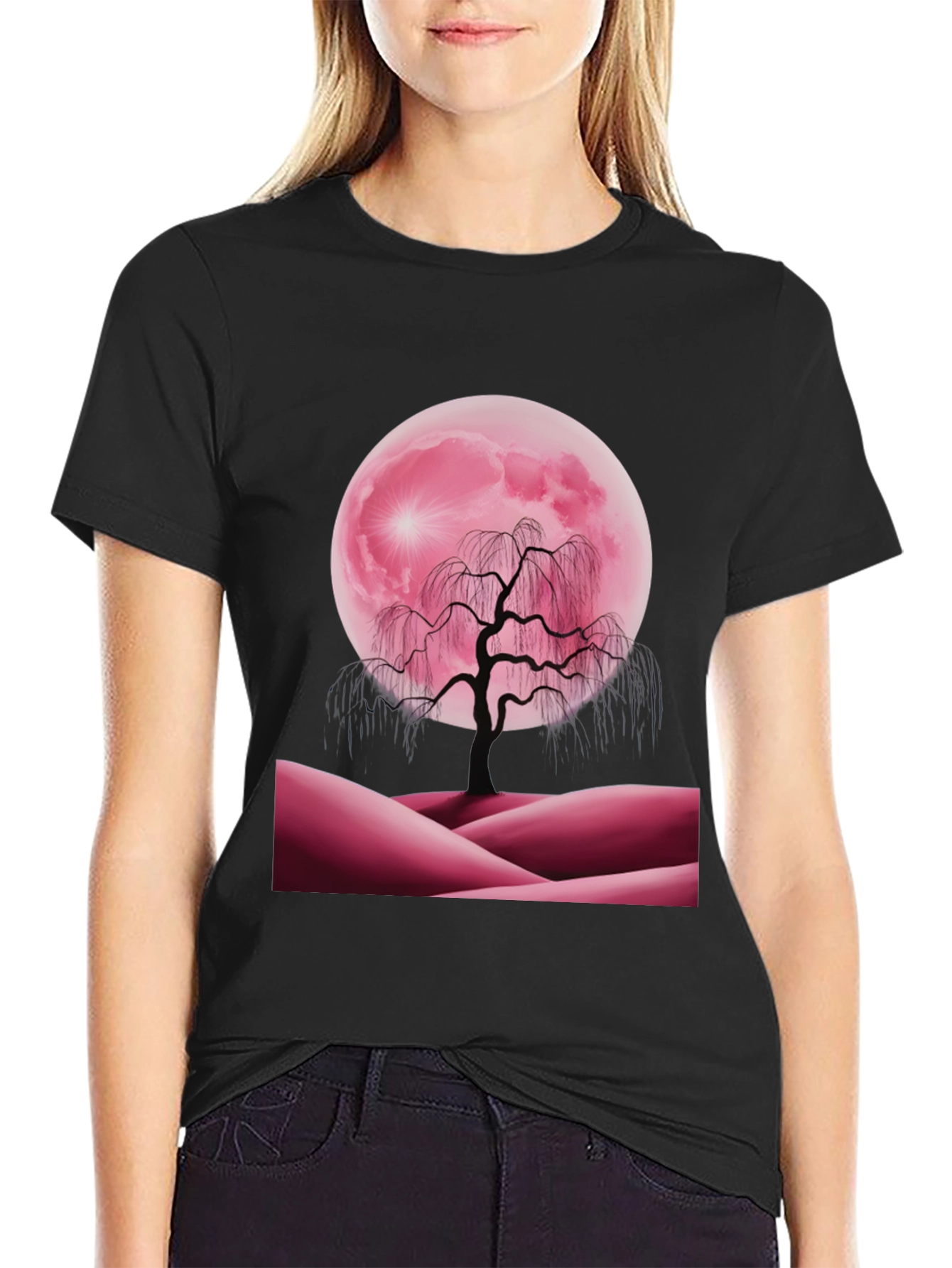 Pink Moon Tree Graphic Tee