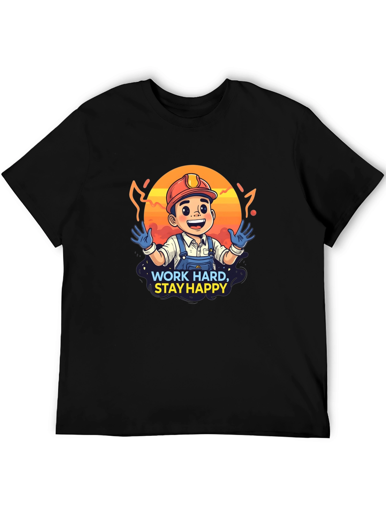 Work Hard Stay Happy Graphic T-Shirt
