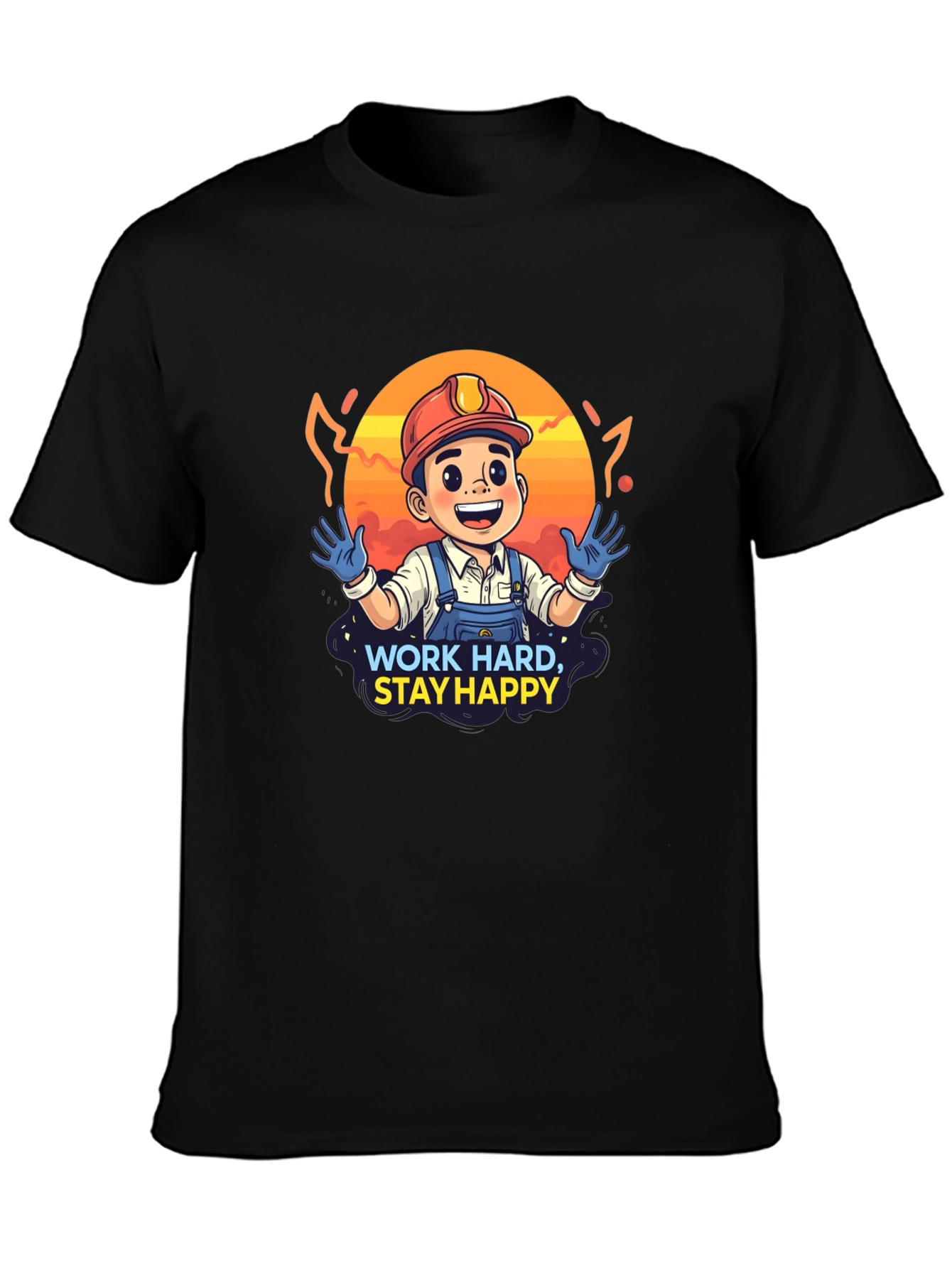 Work Hard Stay Happy Graphic T-Shirt