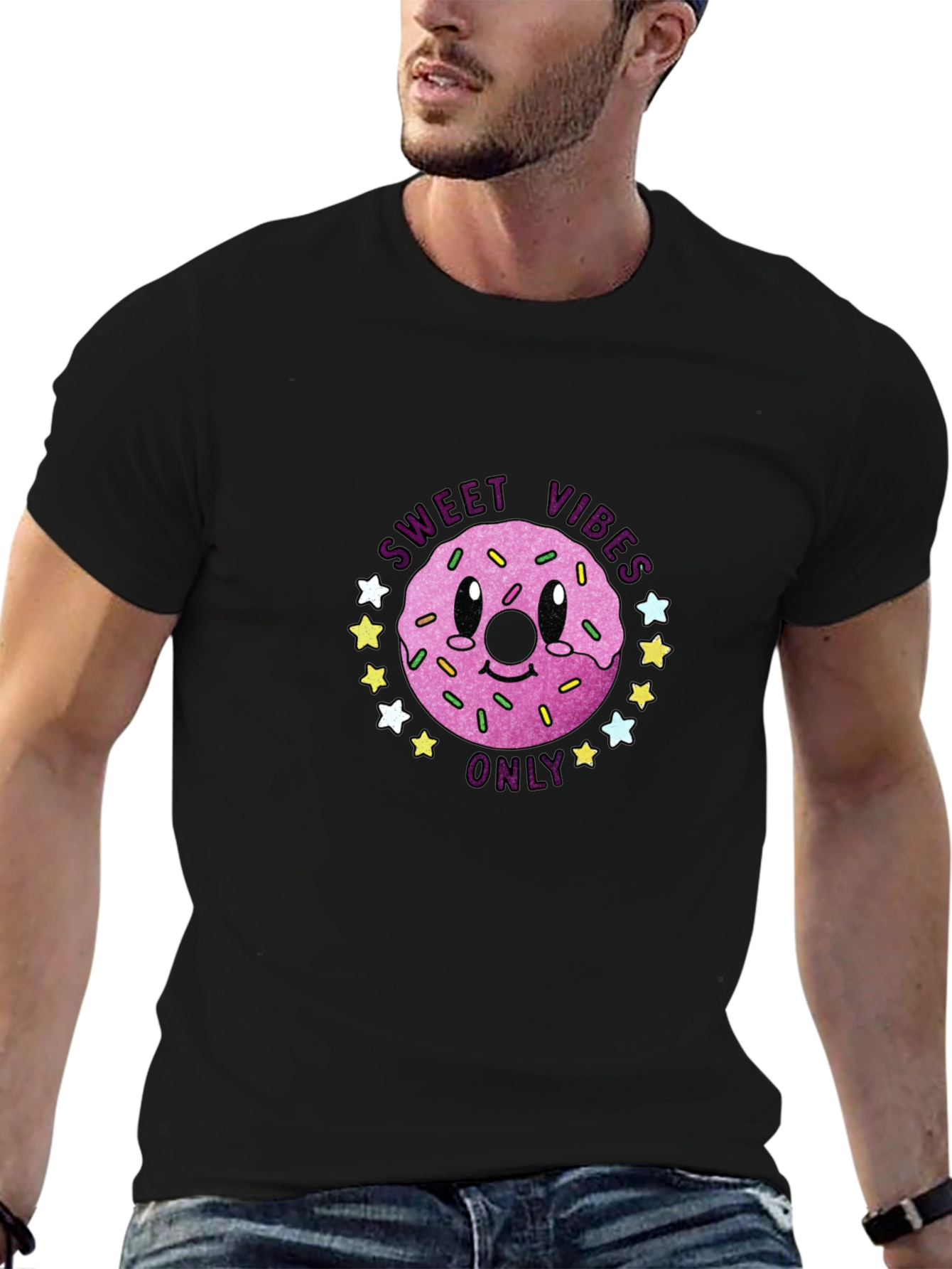 Sweet Vibes Only Graphic T-Shirt - Black