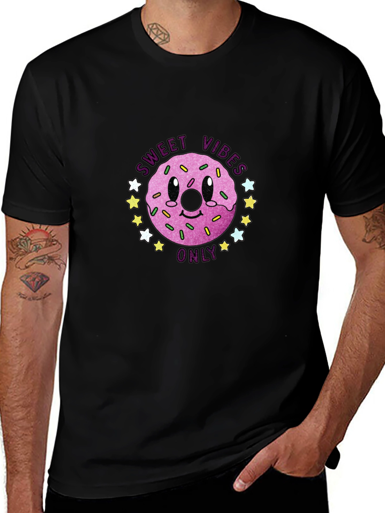 Sweet Vibes Only Graphic T-Shirt - Black