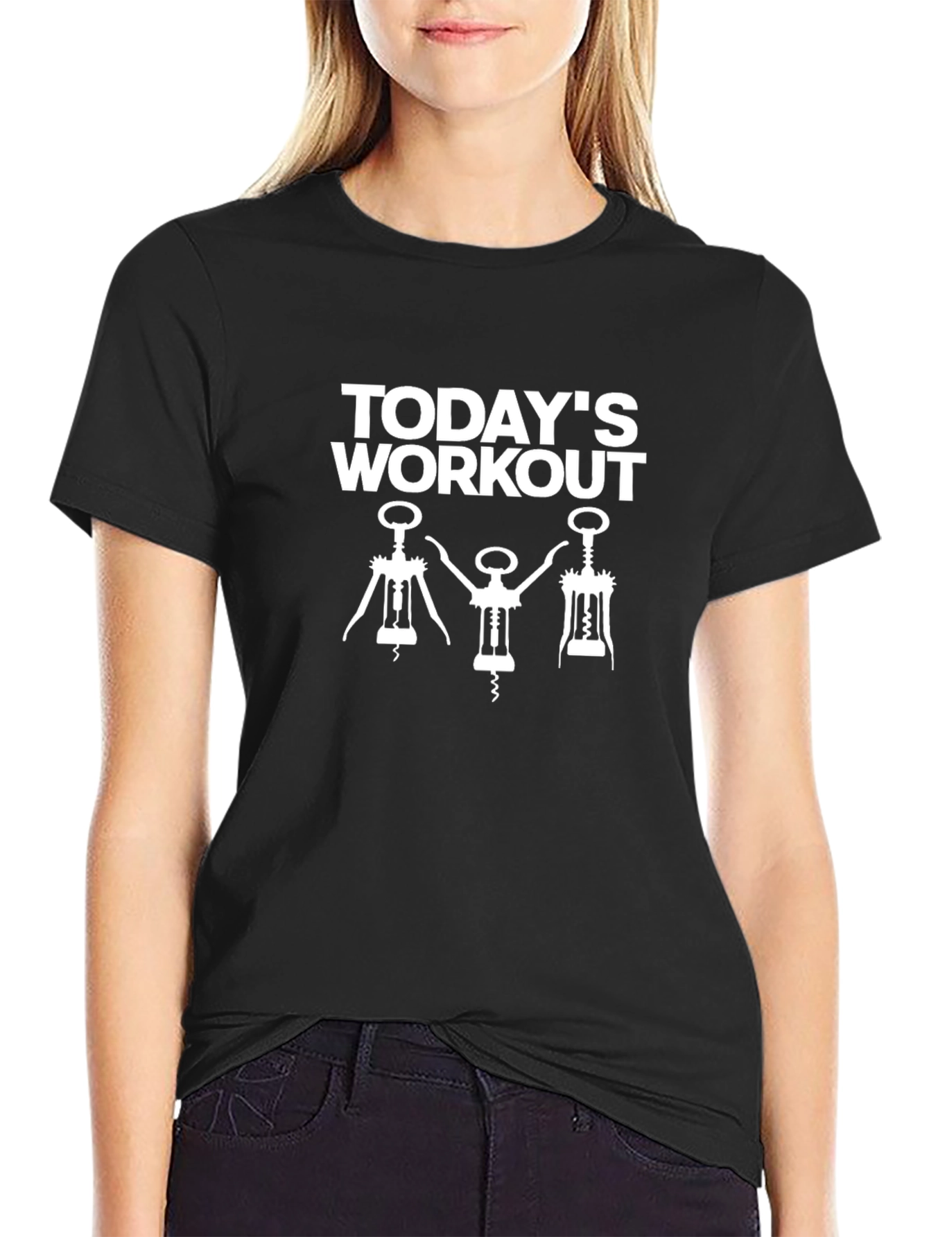 Todays Workout Wine Corkscrew T-Shirt