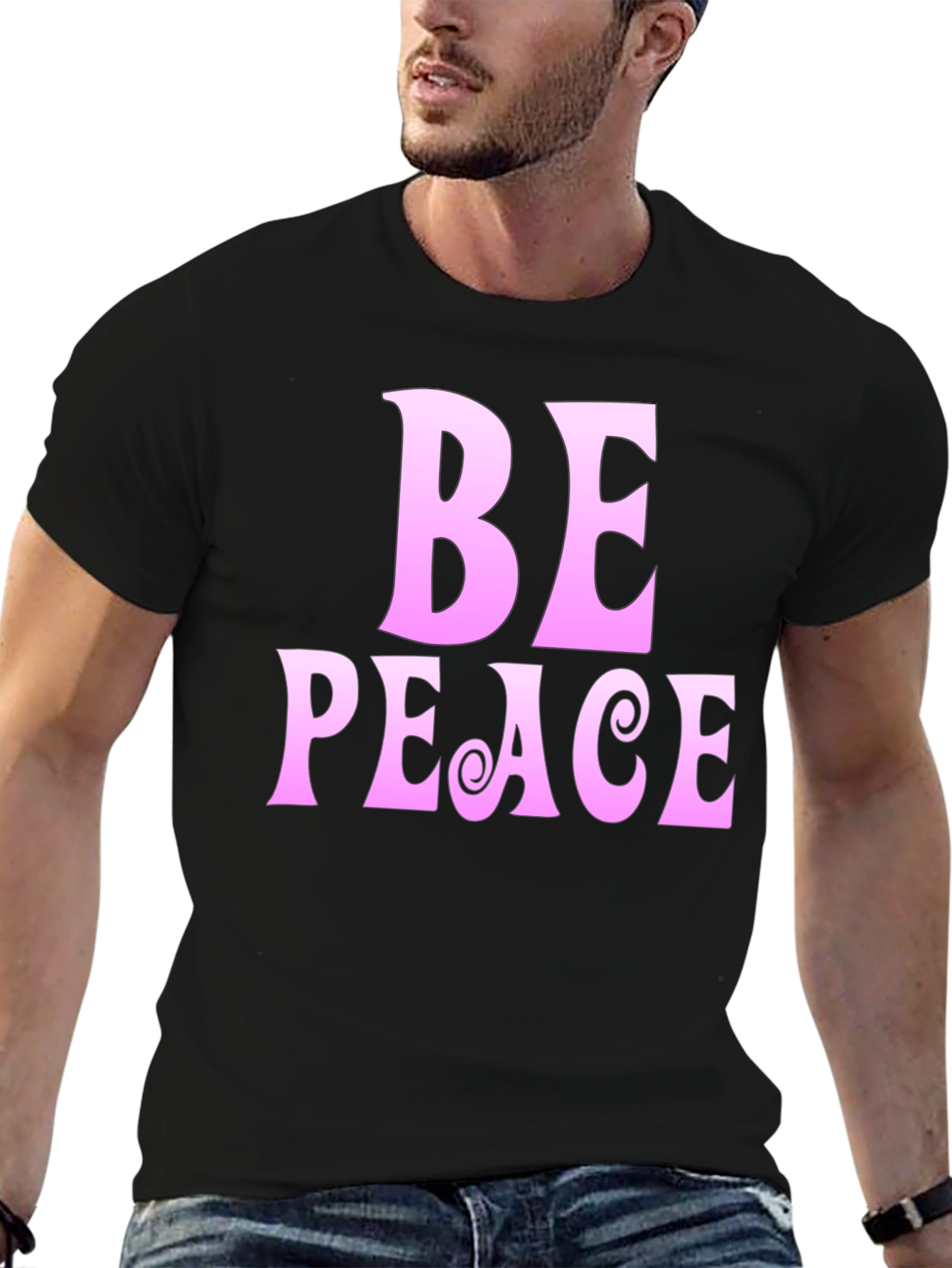 Be Peace Black Graphic T-Shirt