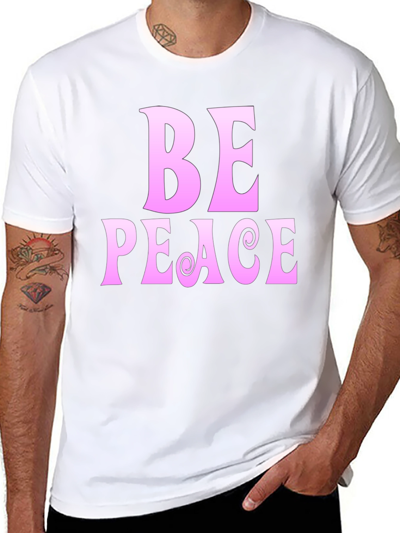 Be Peace Black Graphic T-Shirt