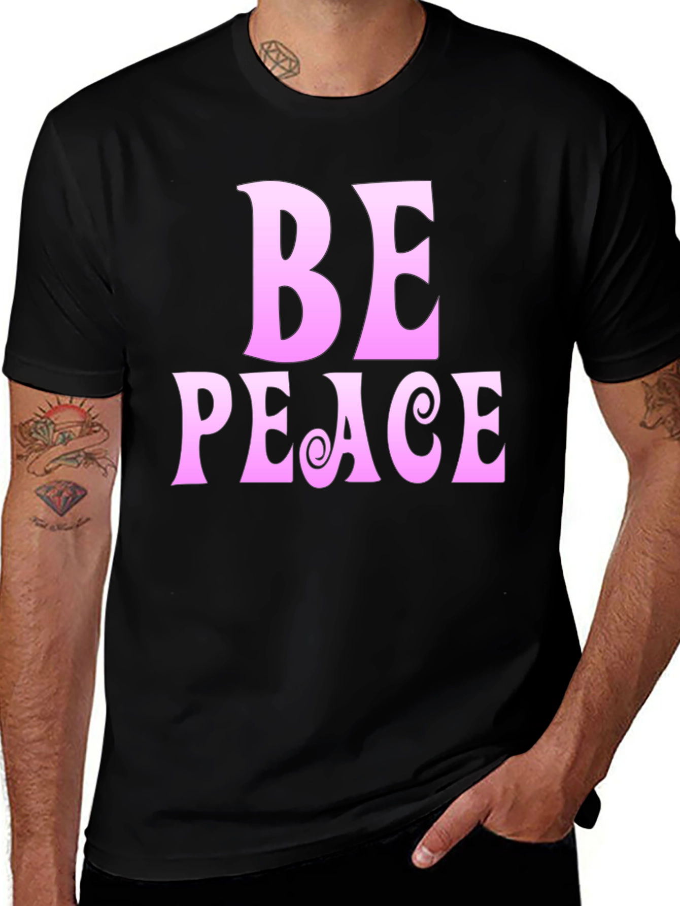 Be Peace Black Graphic T-Shirt