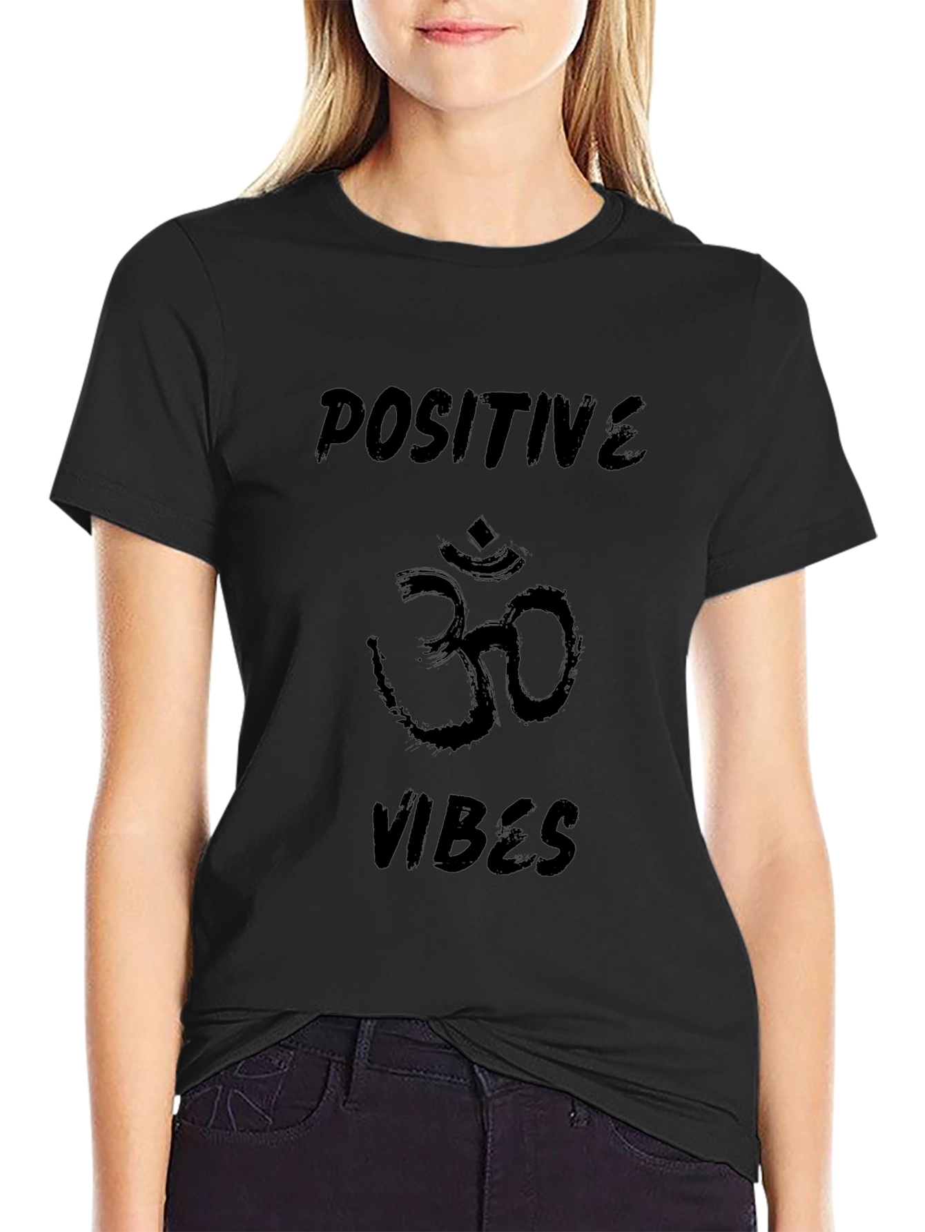 Positive Vibes Black Graphic T-Shirt