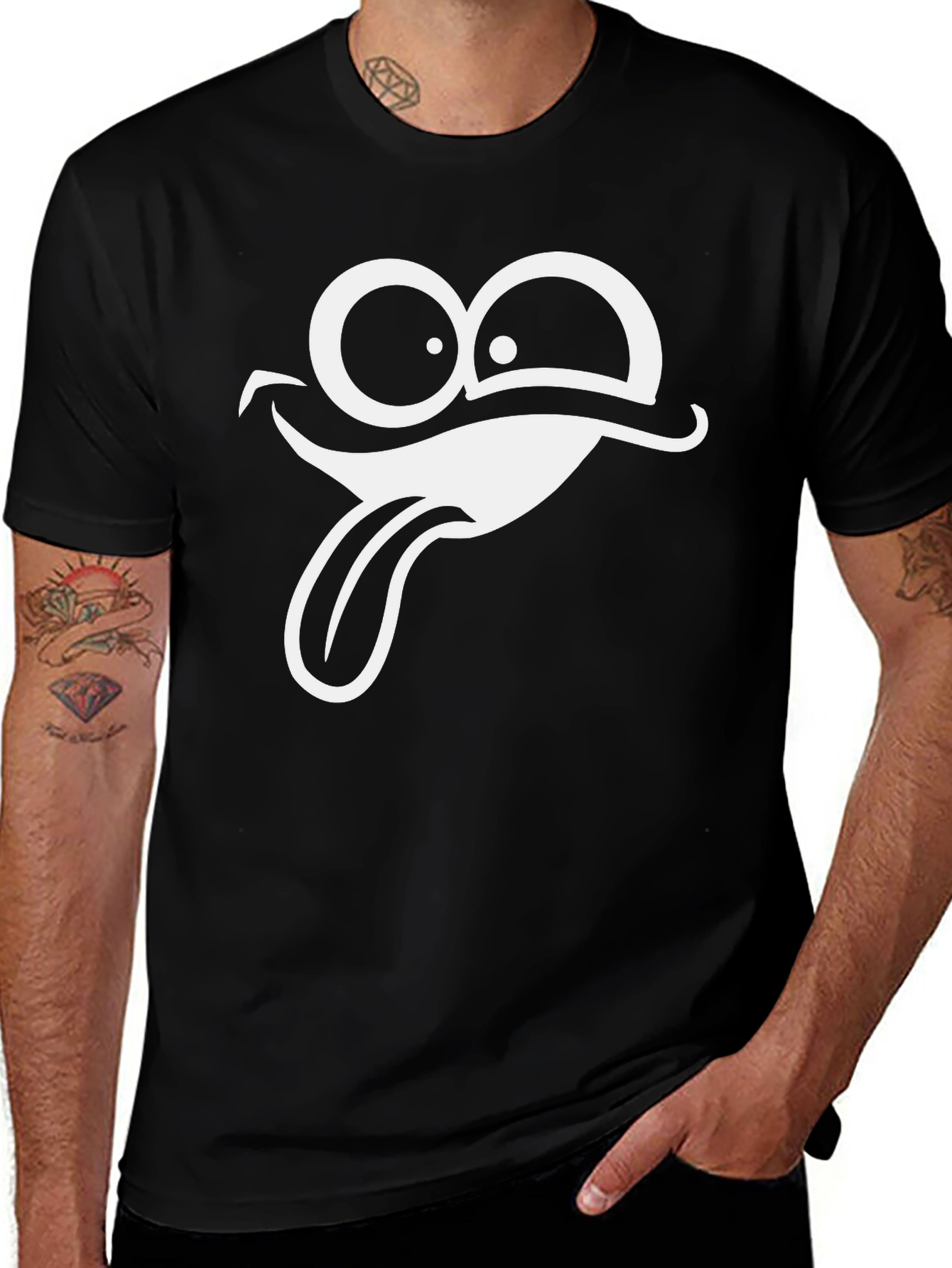 Funny Face Graphic T-Shirt - Black Cotton Tee