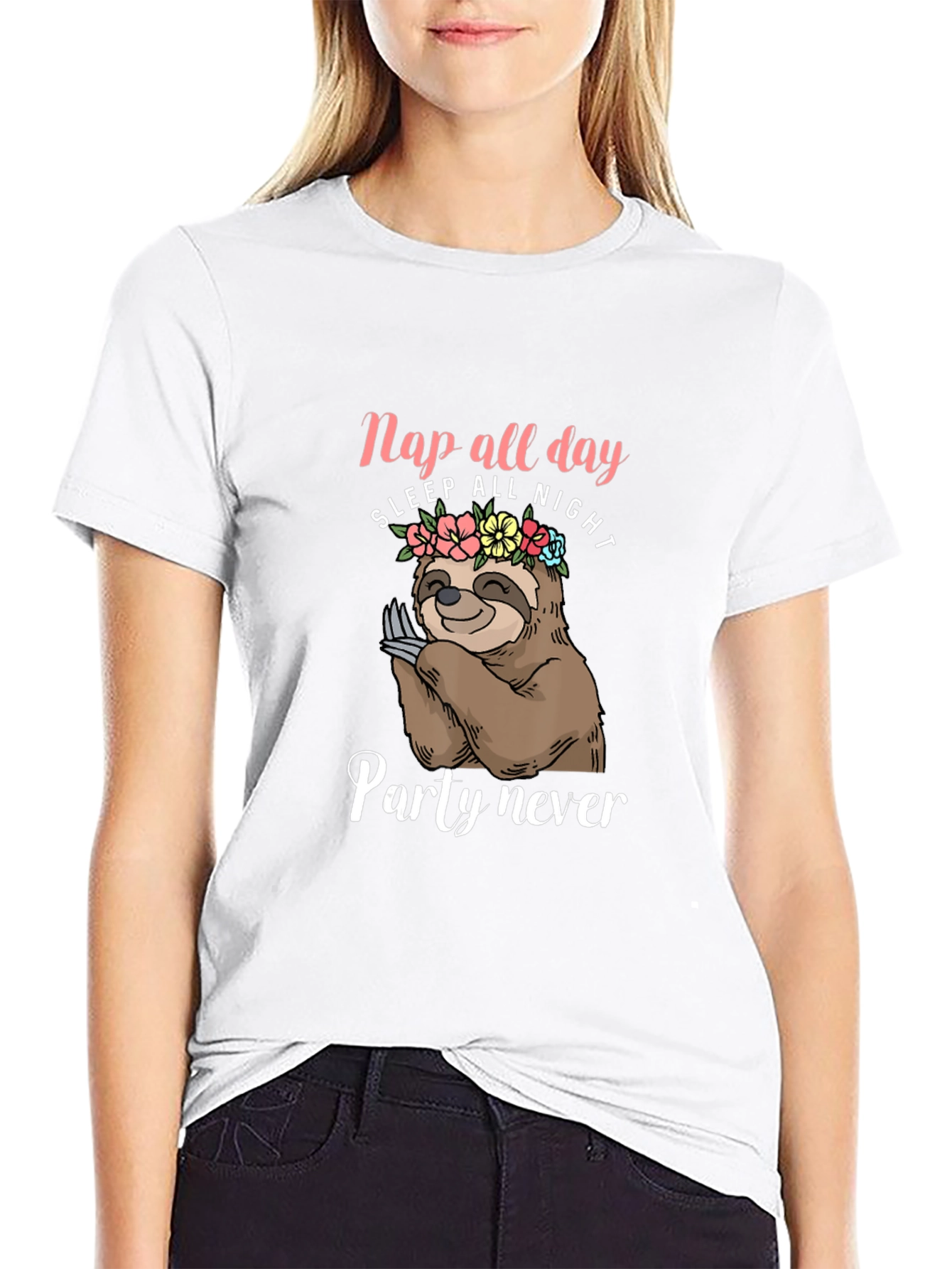 Nap All Day Sloth Graphic T-Shirt