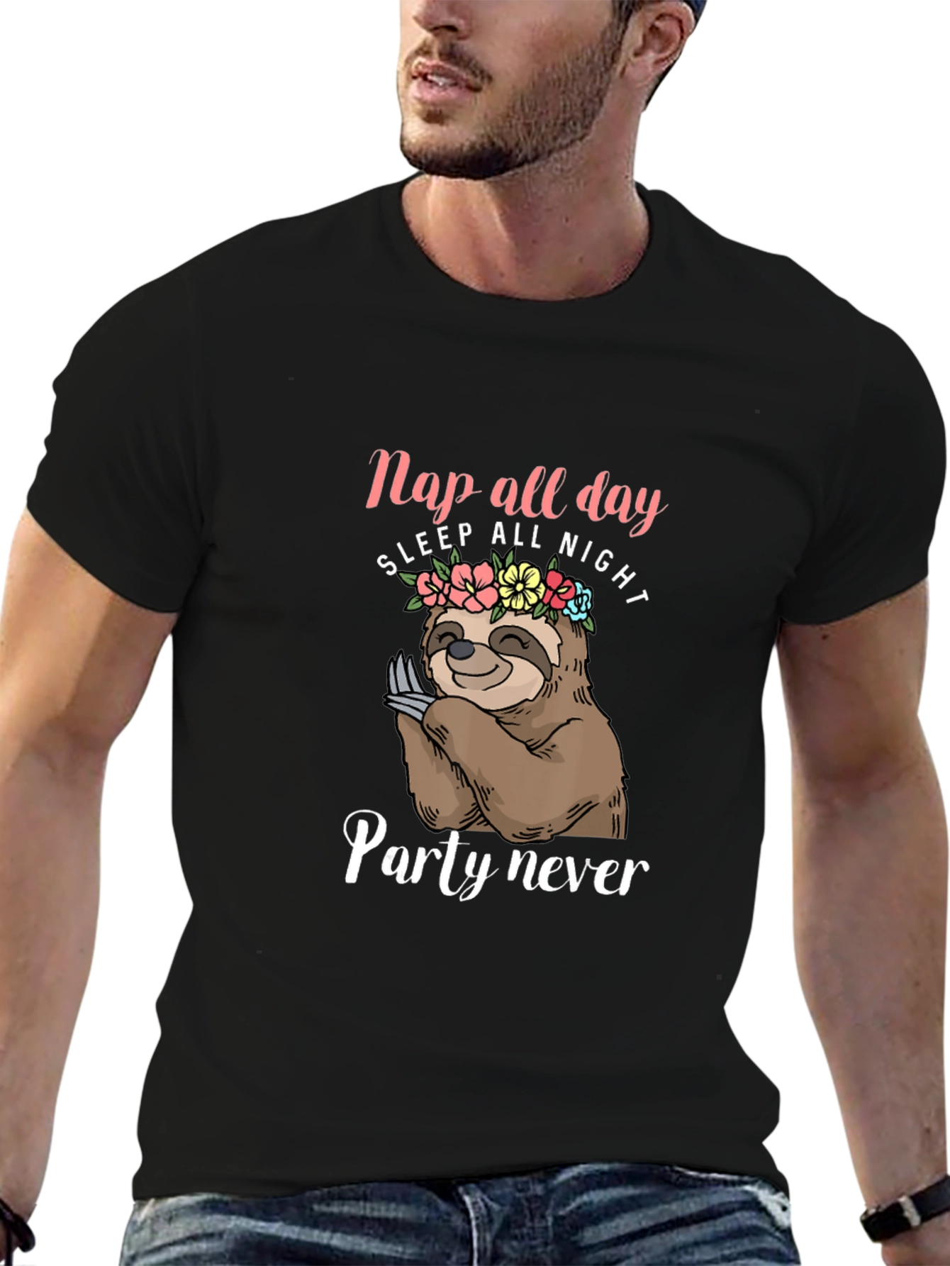 Nap All Day Sloth Graphic T-Shirt