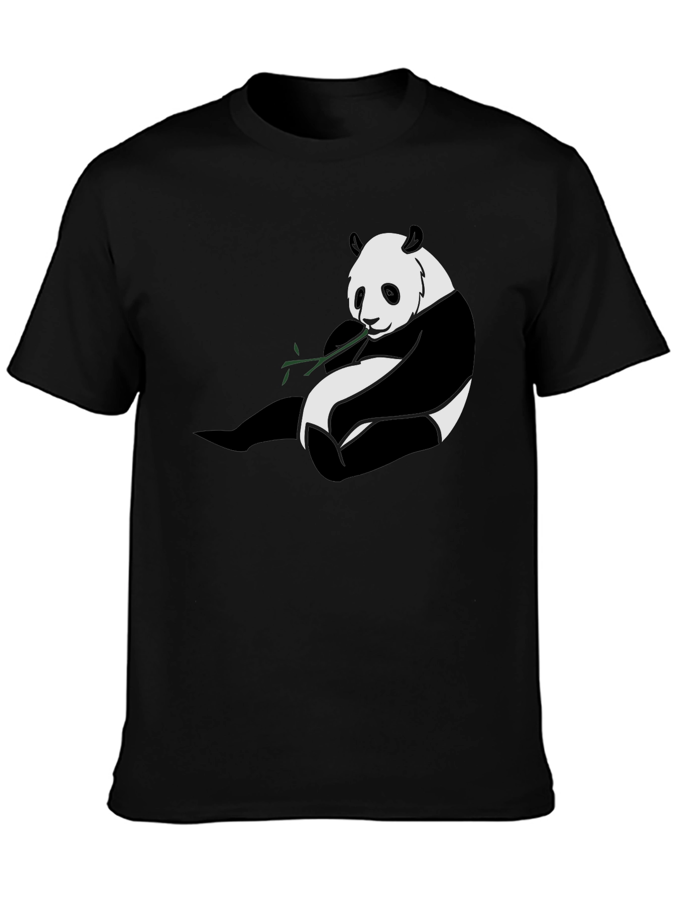 Panda Graphic Tee - Black Cotton Blend T-Shirt