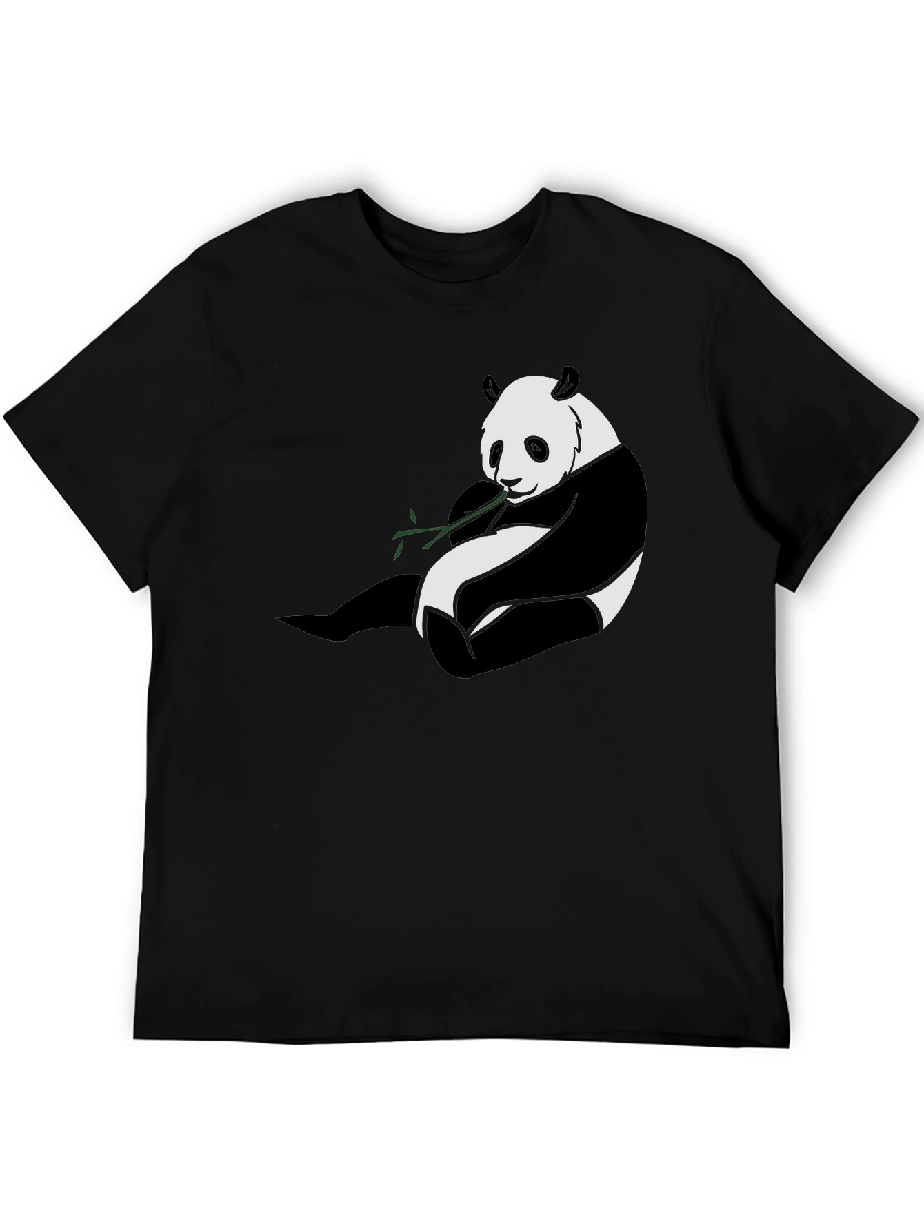 Panda Graphic Tee - Black Cotton Blend T-Shirt