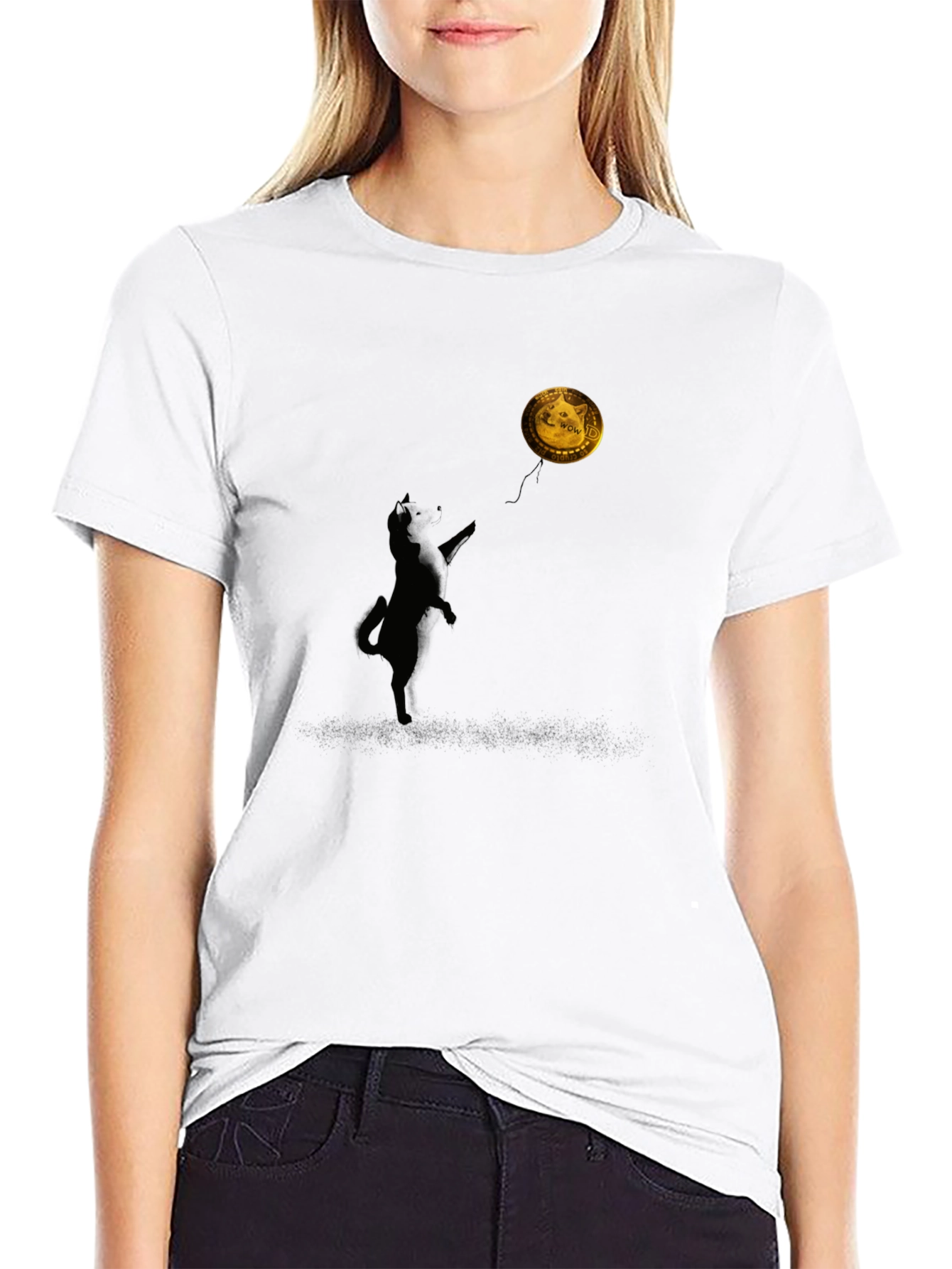 Doge Coin Balloon T-Shirt - Crypto Pup